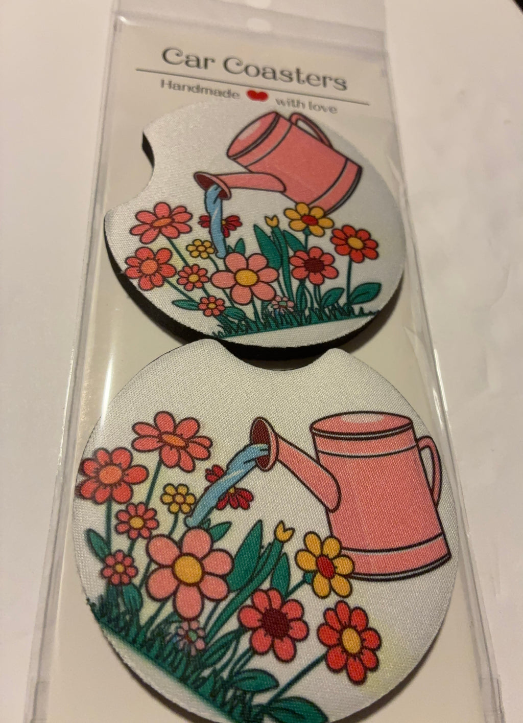 Spring watering can car coasters