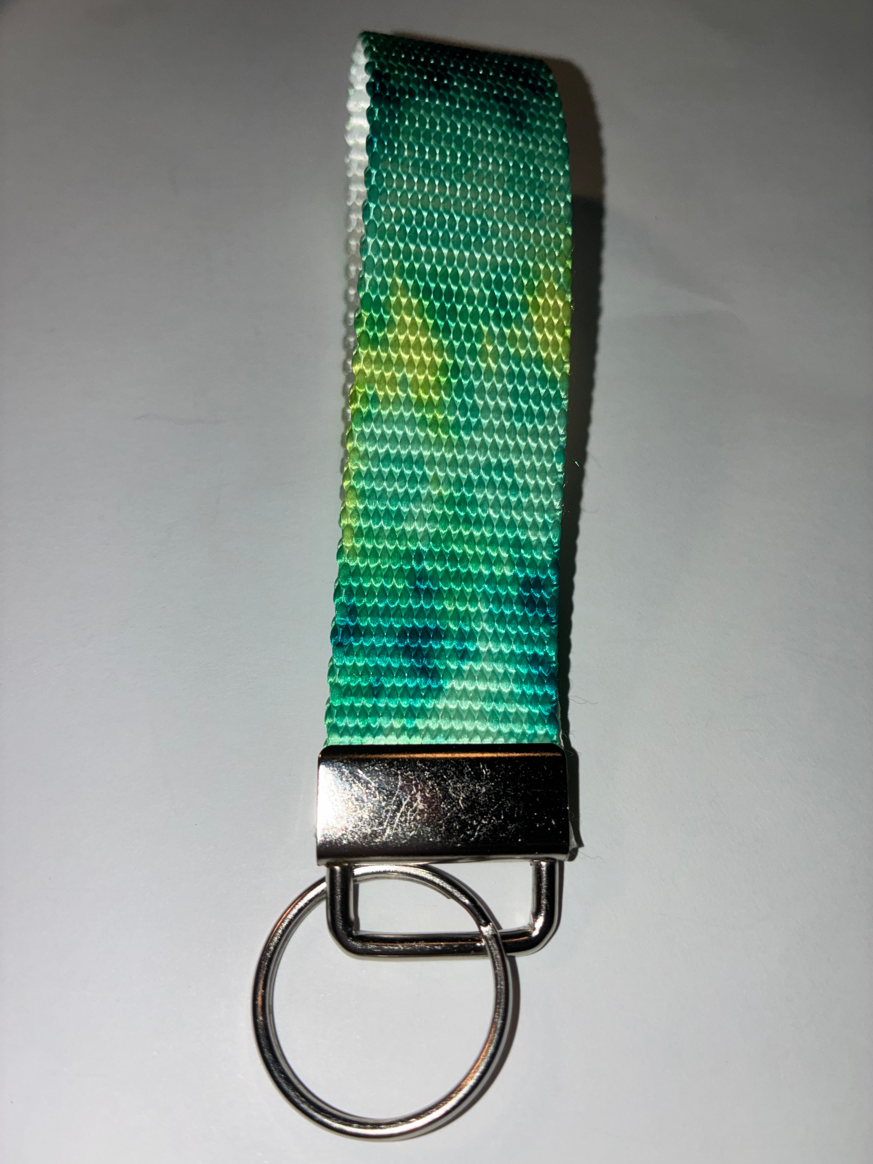 Green Tie Dye Wristlet Keychain