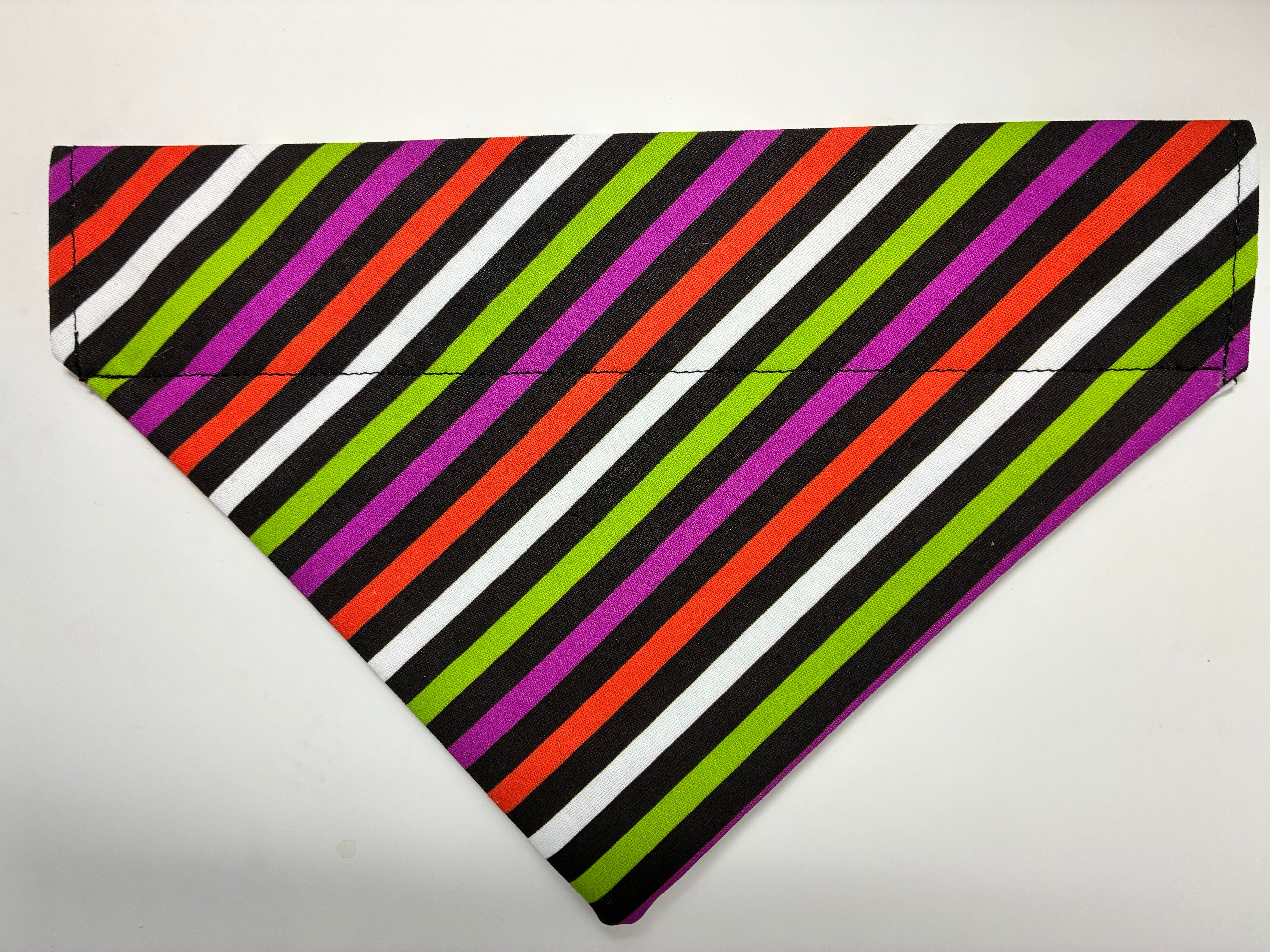 Vertical Stripe Halloween Pet Bandana - Size Medium