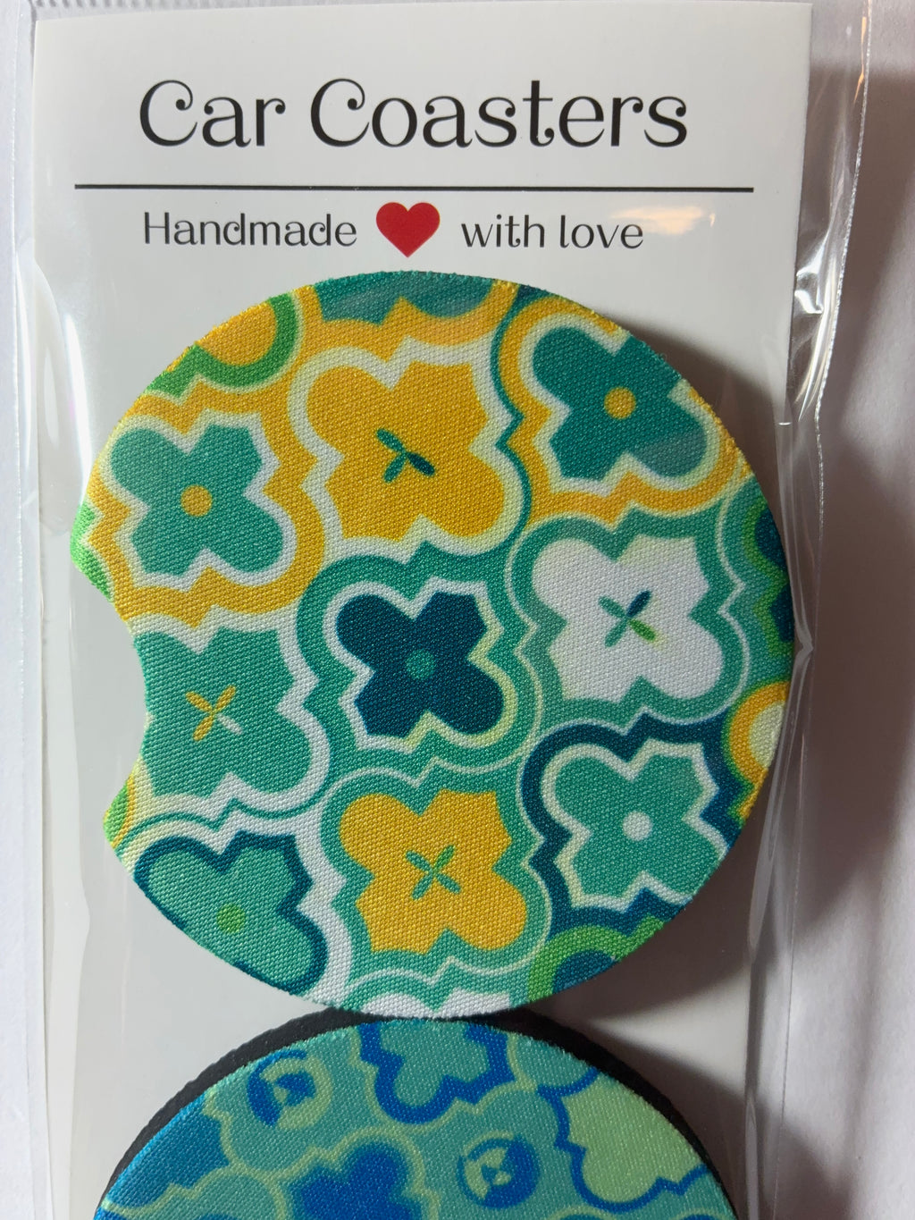 Blue flower car coasters