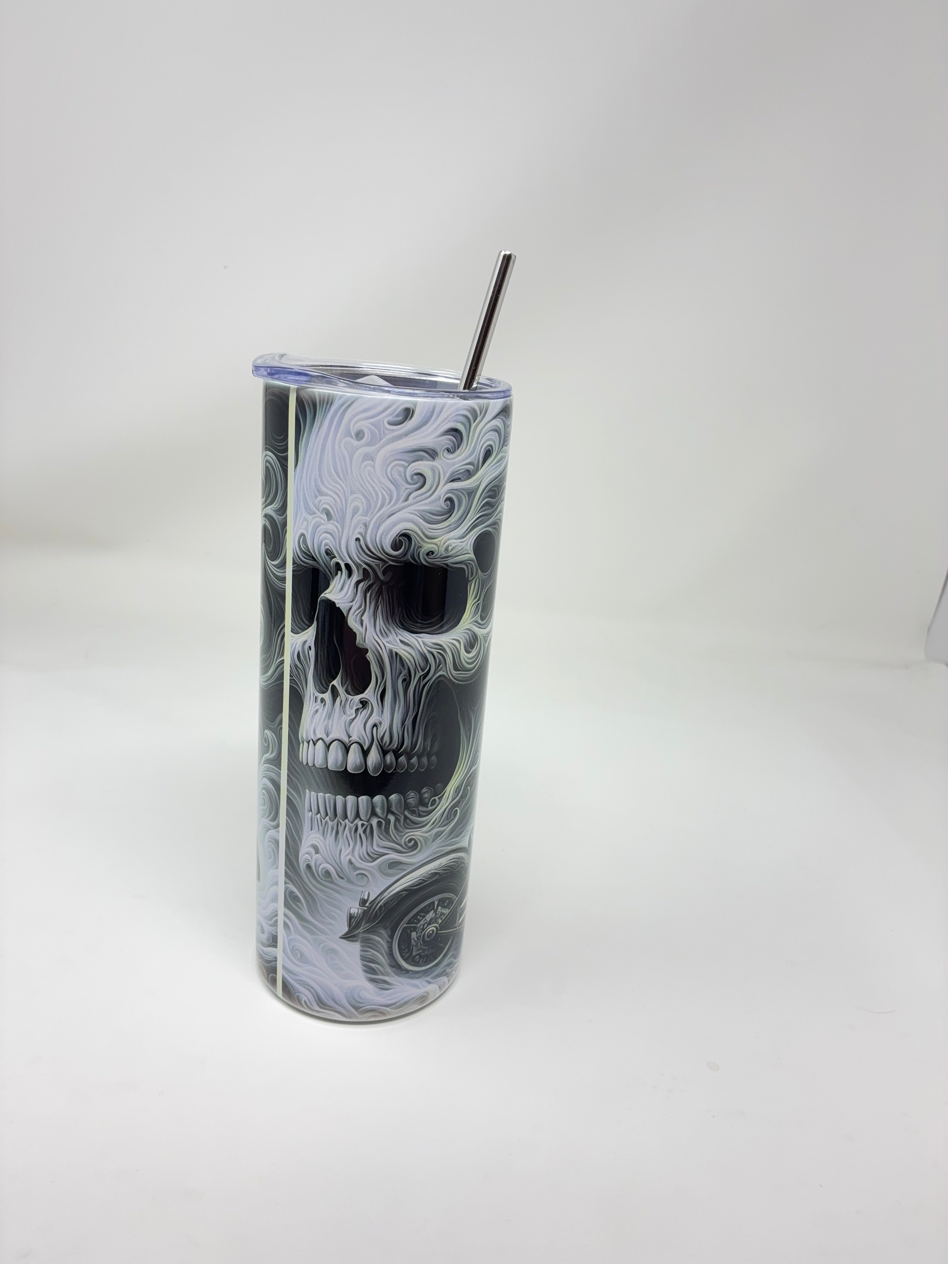 Motorcycle and Skull Tumbler
