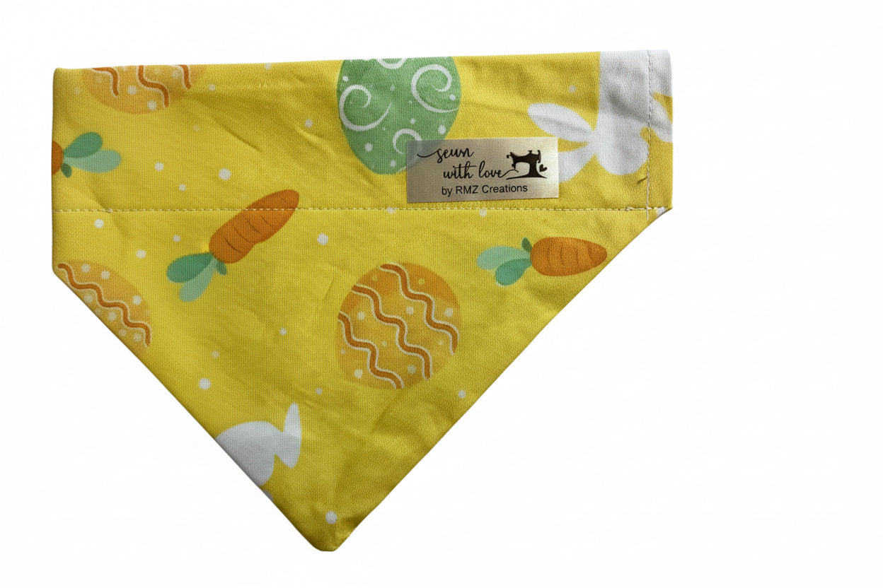 Yellow Easter Bunny Pet Bandana- Size Medium