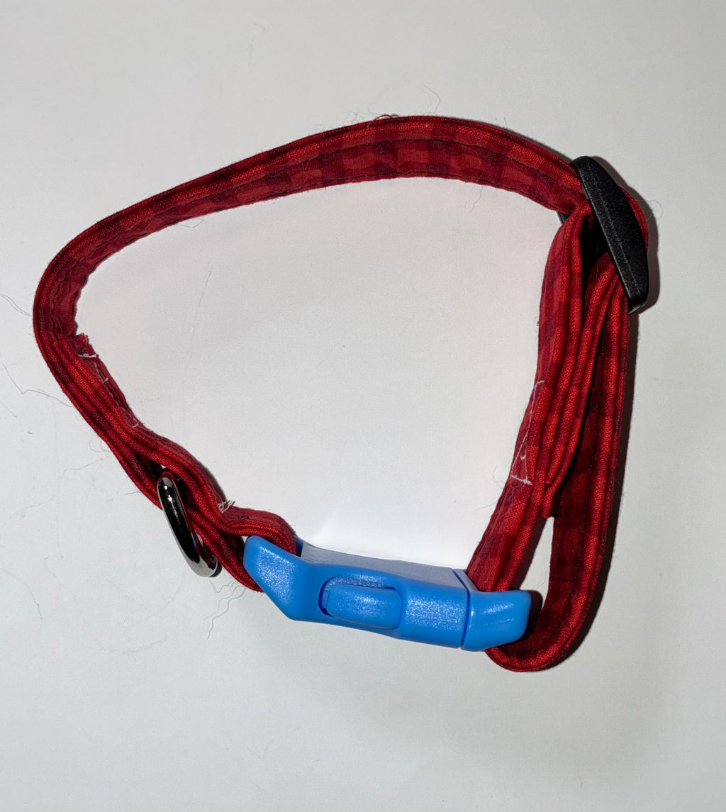 Red Plaid Small Pet Collar