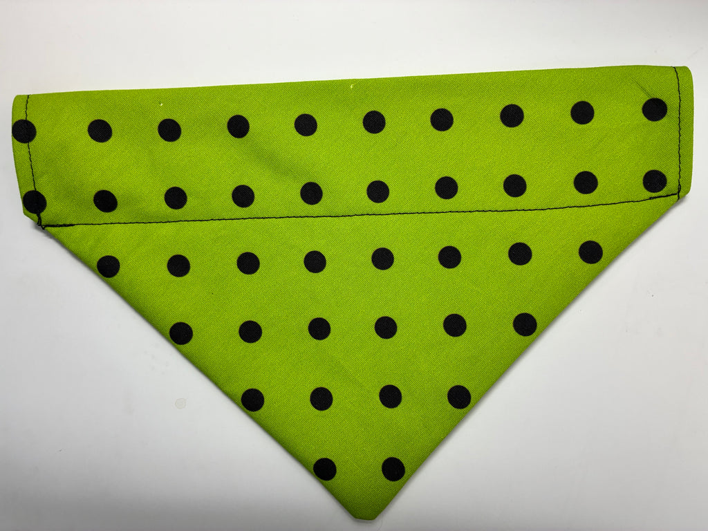 Green Polkadot Pet Bandana - Size Medium
