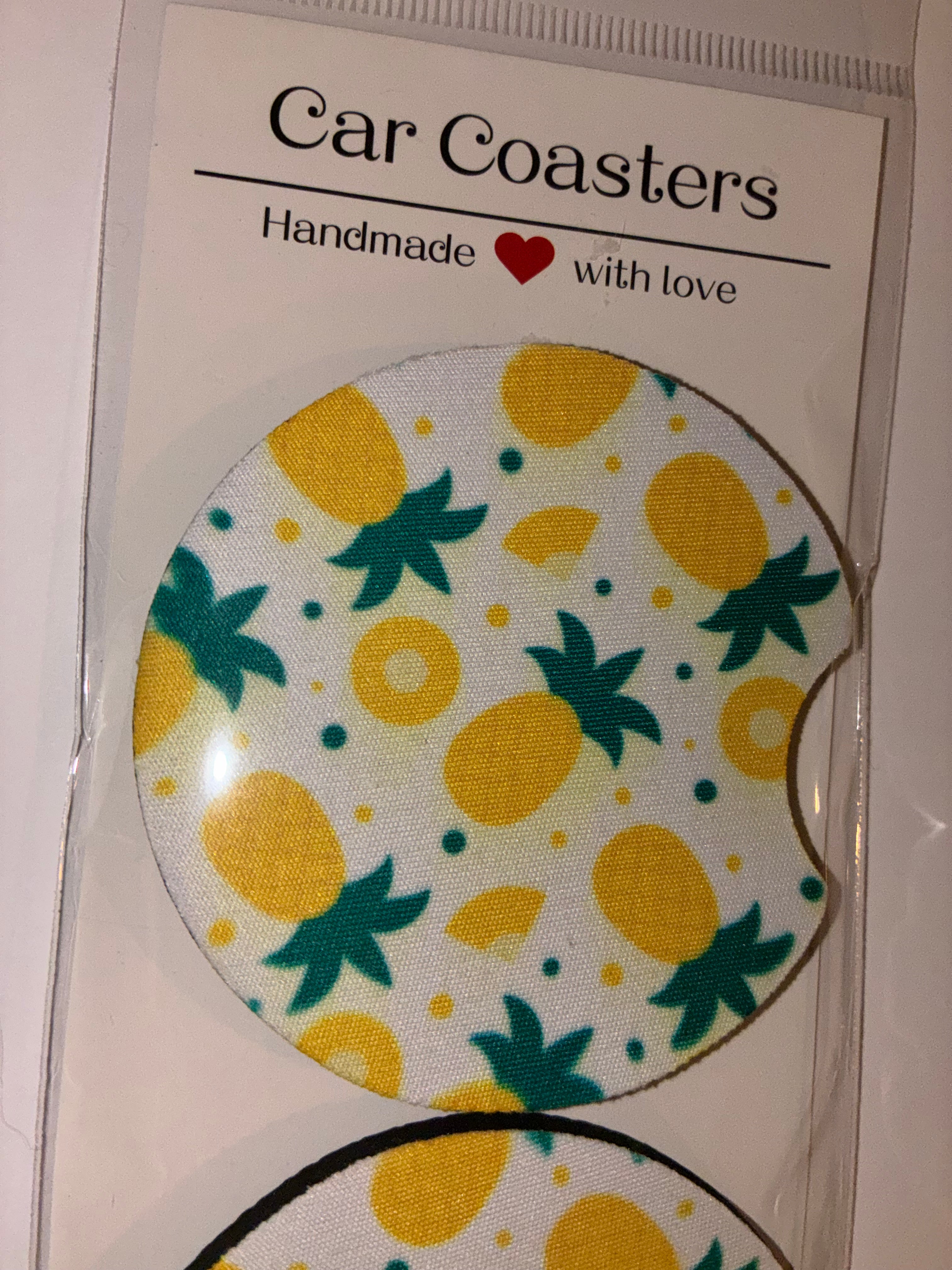 Pineapple car coasters