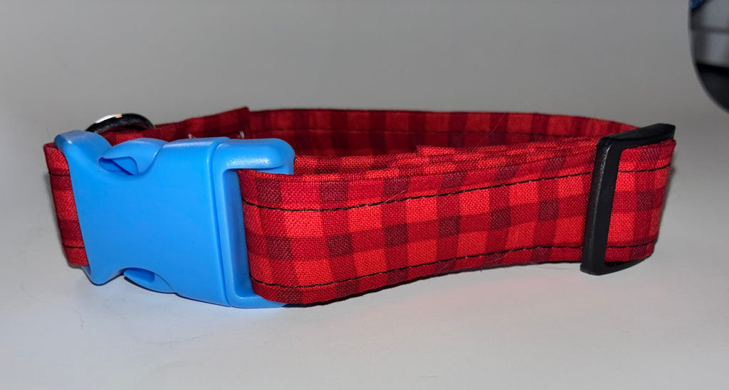 Red Plaid Small Pet Collar
