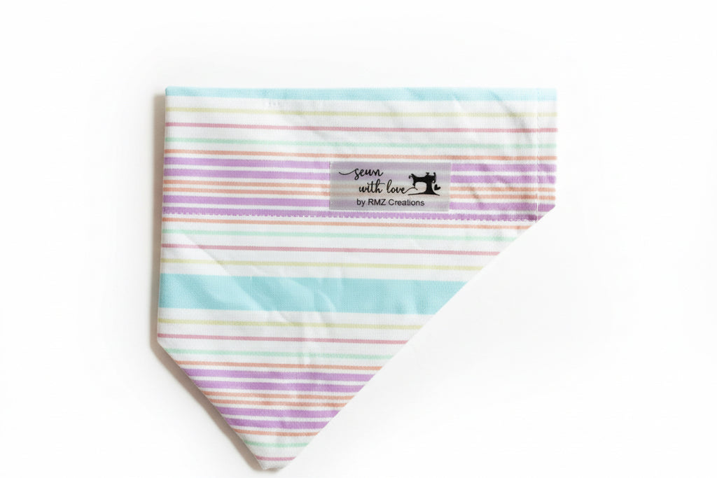 Striped Easter Pet Bandana- Size Medium