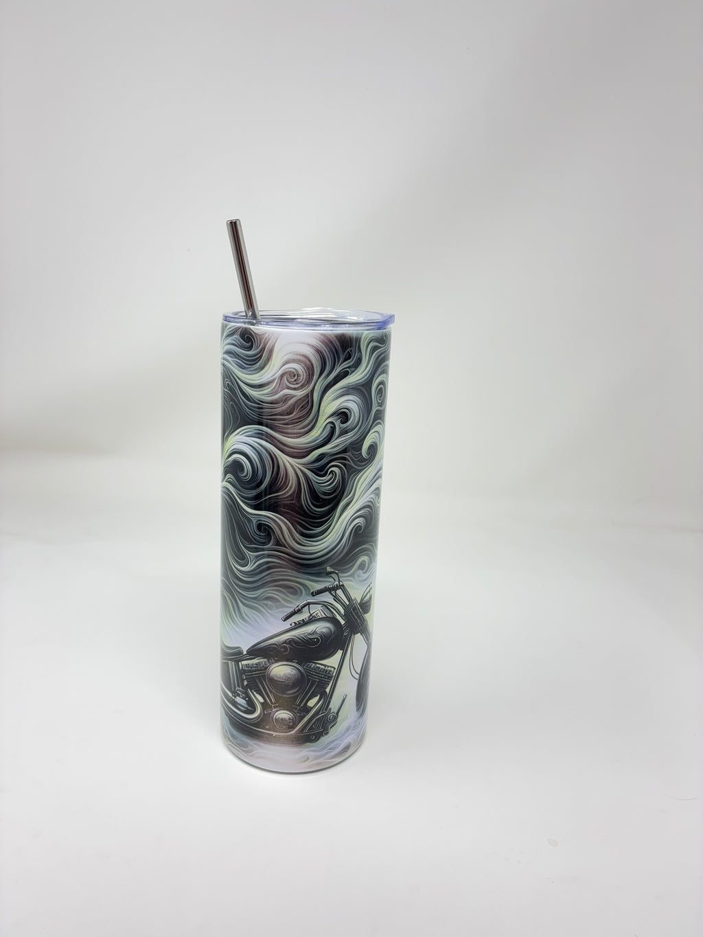 Motorcycle and Skull Tumbler