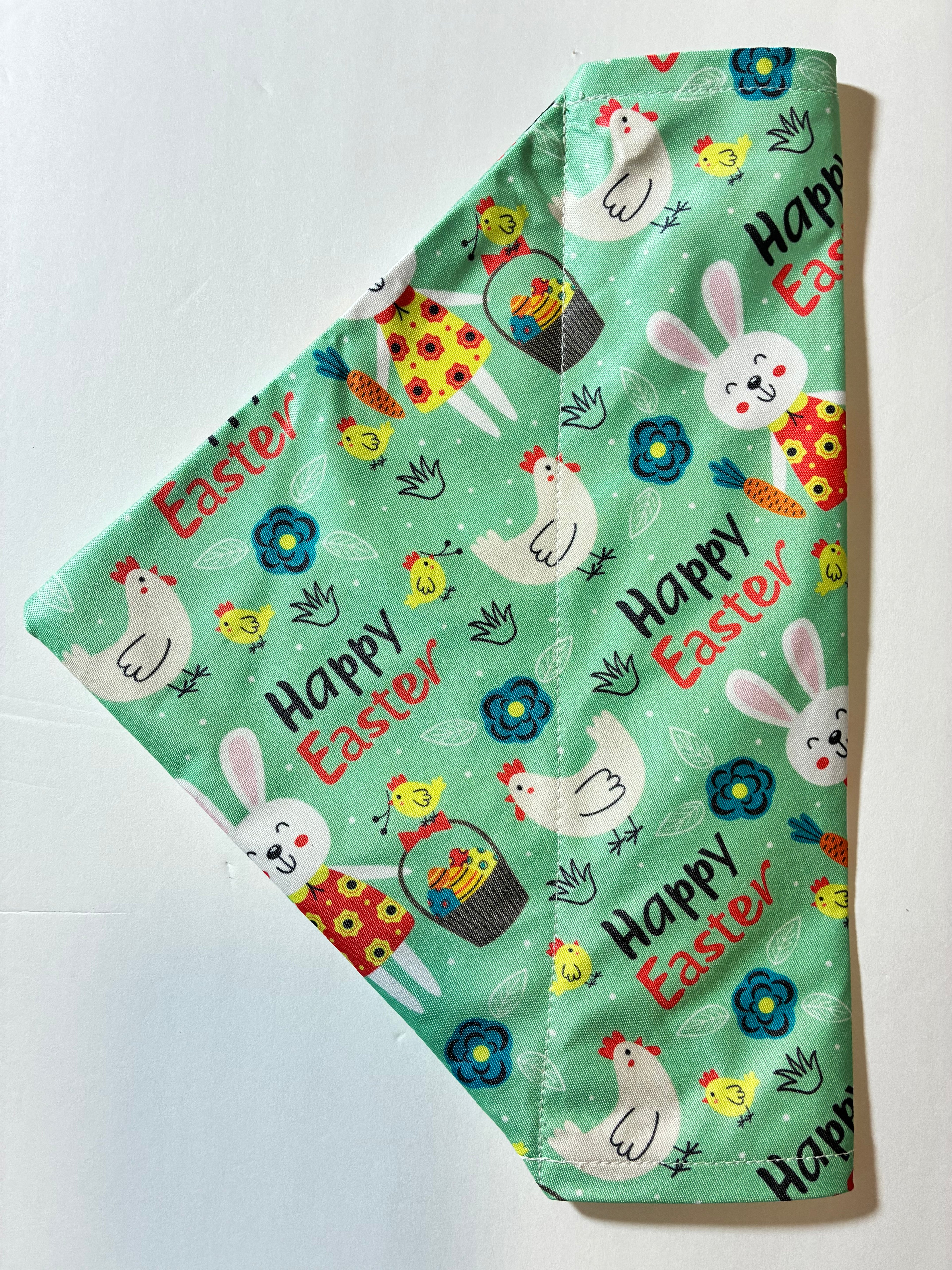 Teal Easter Pet Bandana - Size Large