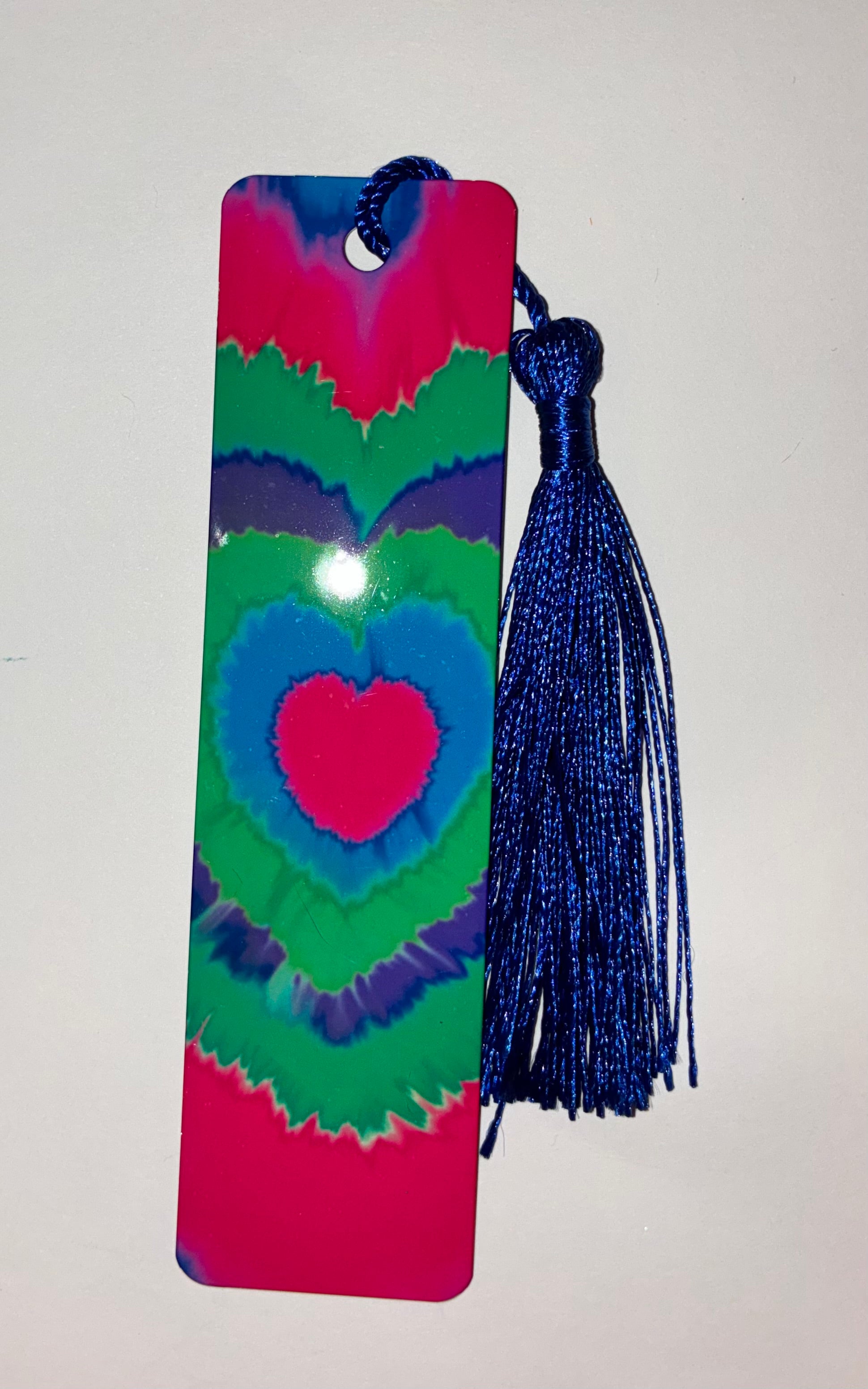 Tie Dye Heart Bookmark