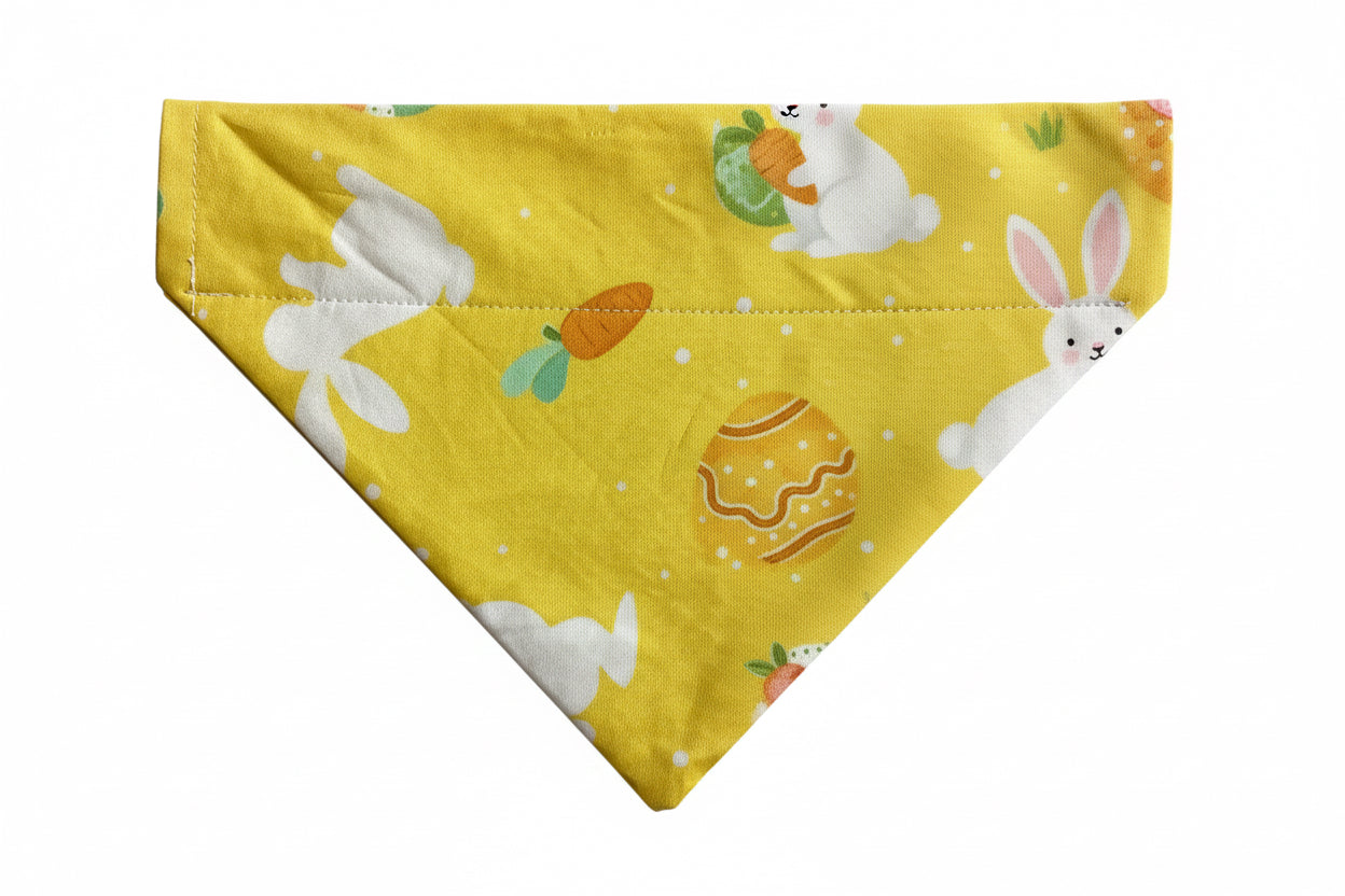 Yellow Easter Bunny Pet Bandana- Size Medium