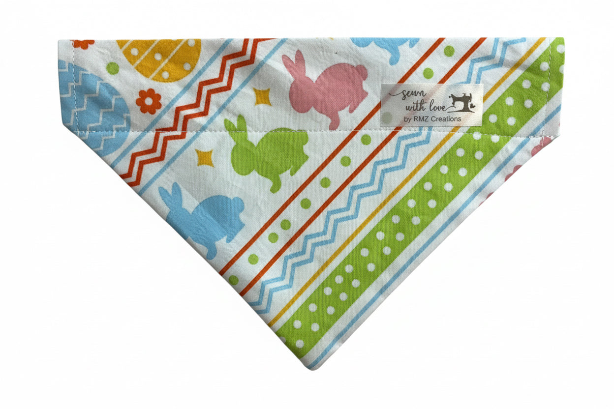 Easter Egg Stripe Pet Bandana - Size Medium
