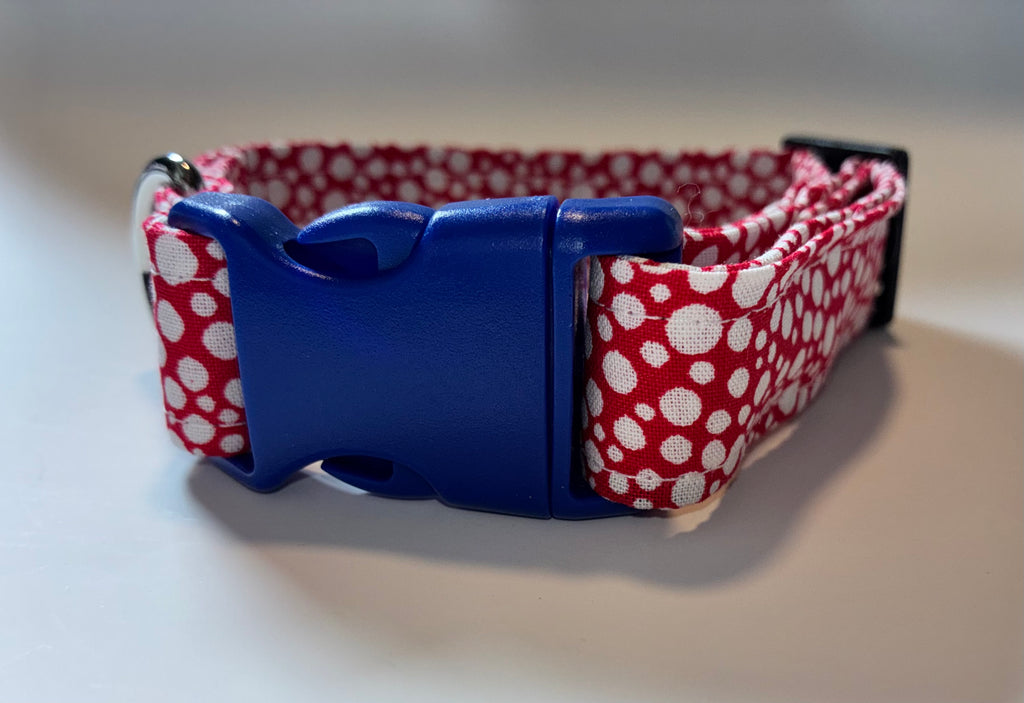 White Polkadot Small Pet Collar