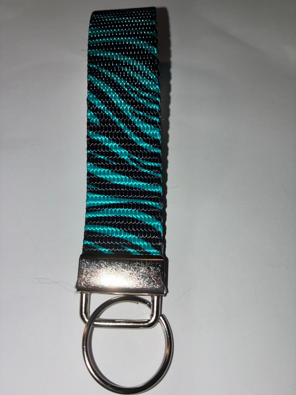 Blue Cheetah Print Wristlet Keychain