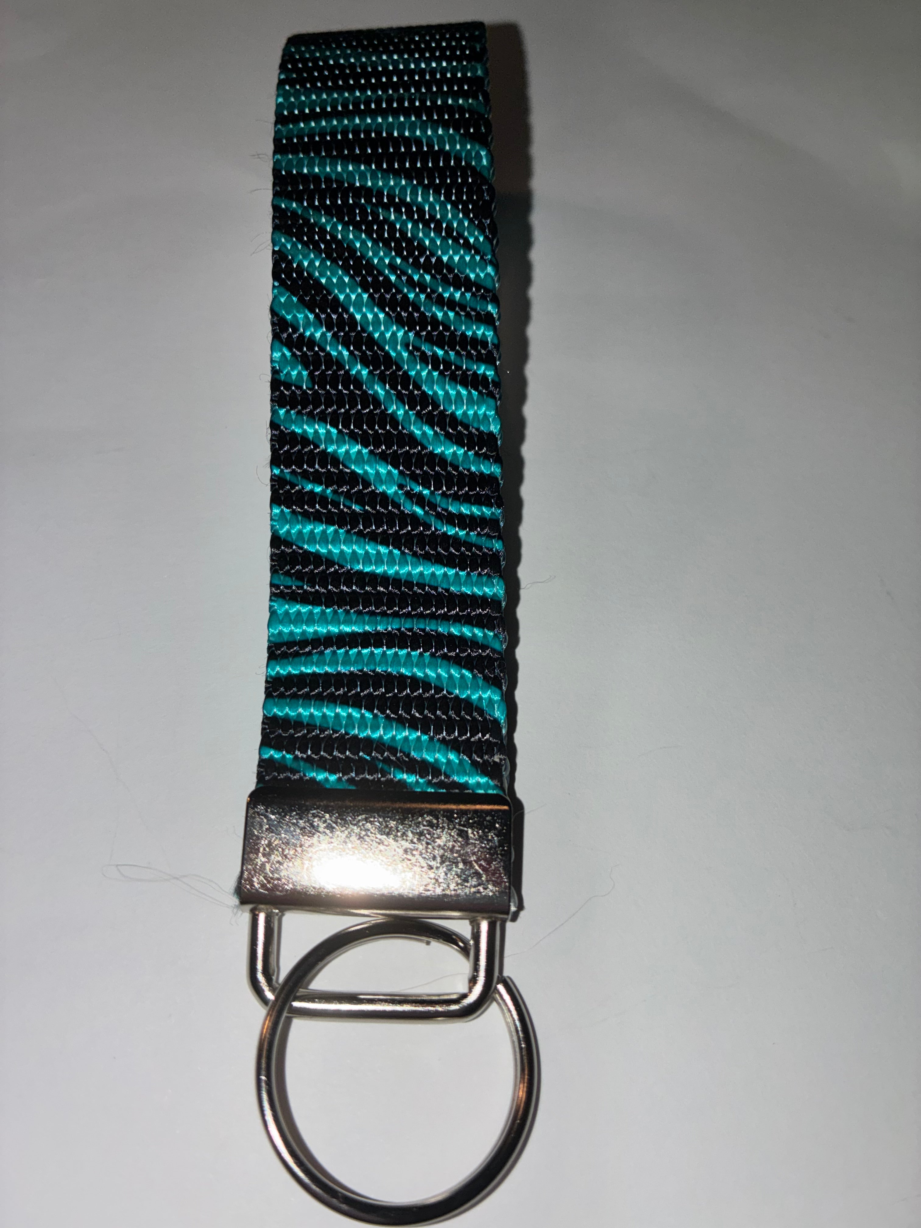 Blue Cheetah Print Wristlet Keychain