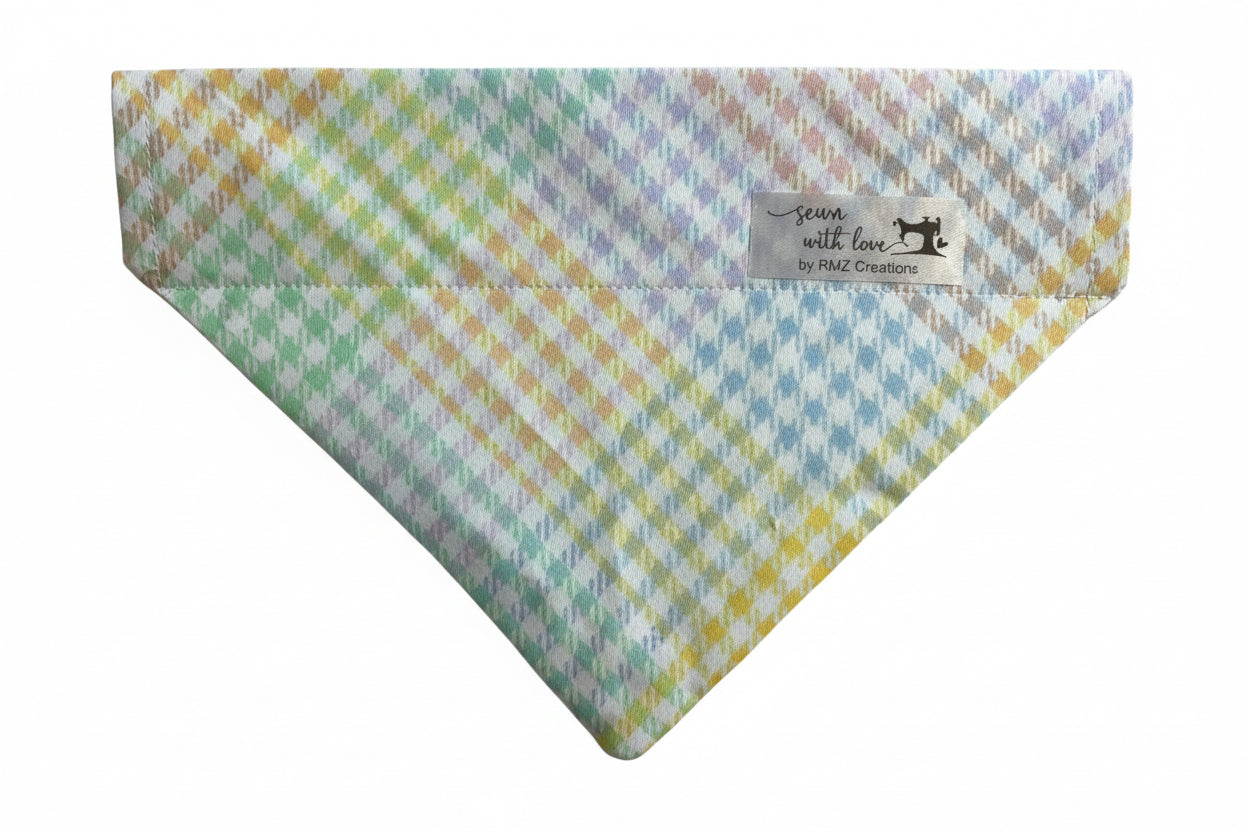 Plaid Easter Pet Bandana - Size Medium