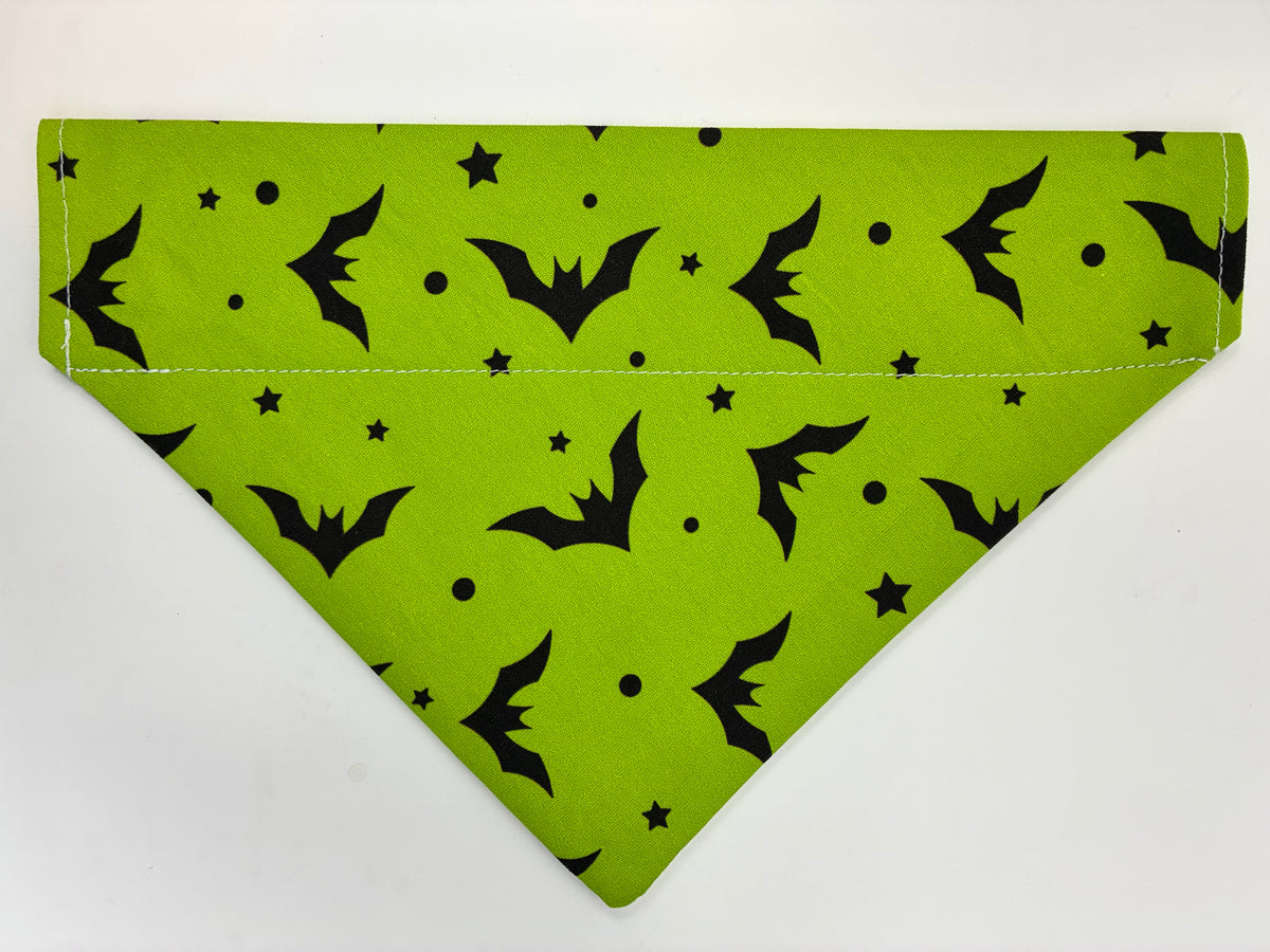Green Bats Pet Bandana - Size Medium