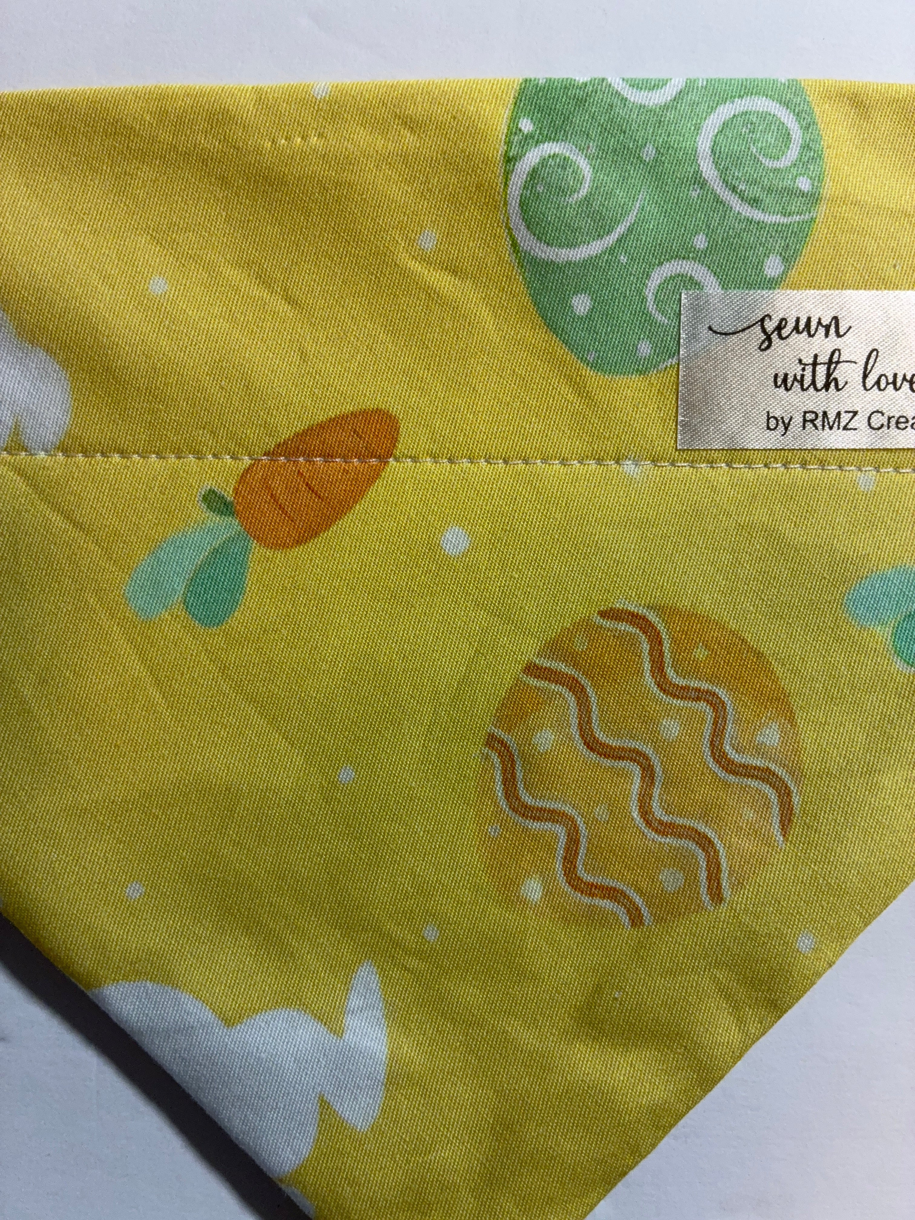 Yellow Easter Bunny Pet Bandana- Size Medium
