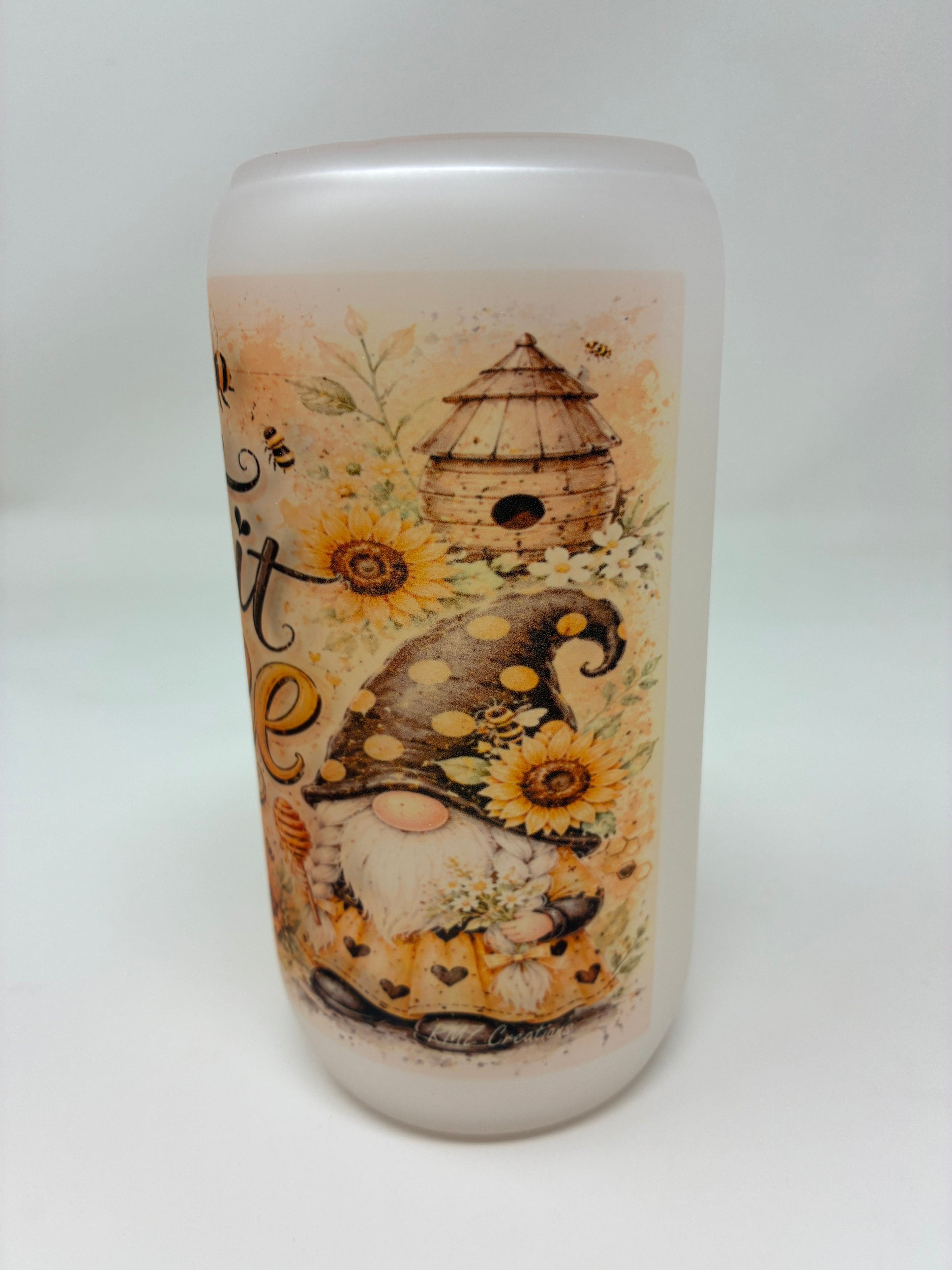 Variety Glass Cups with Bamboo Lid and Straw