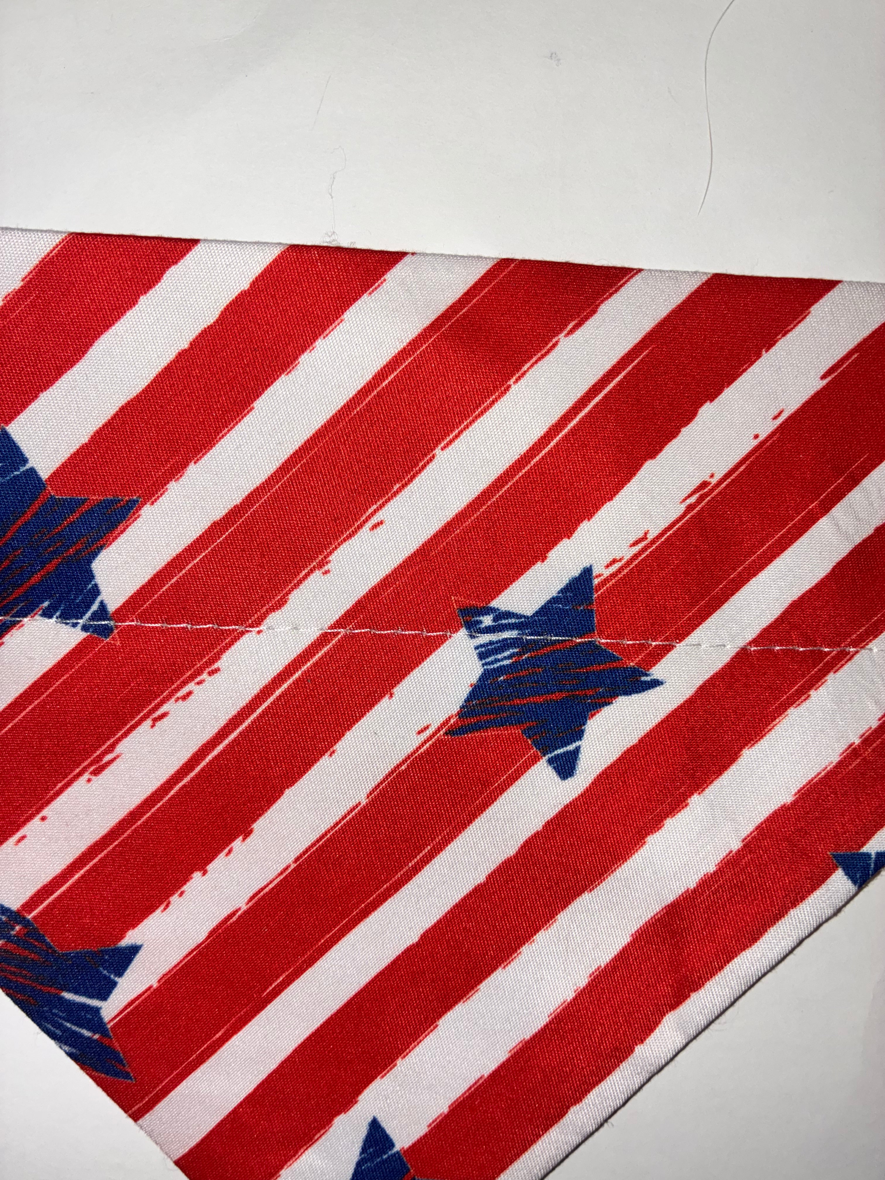 Red and White Stripe Patriotic Pet Bandana - Size Medium