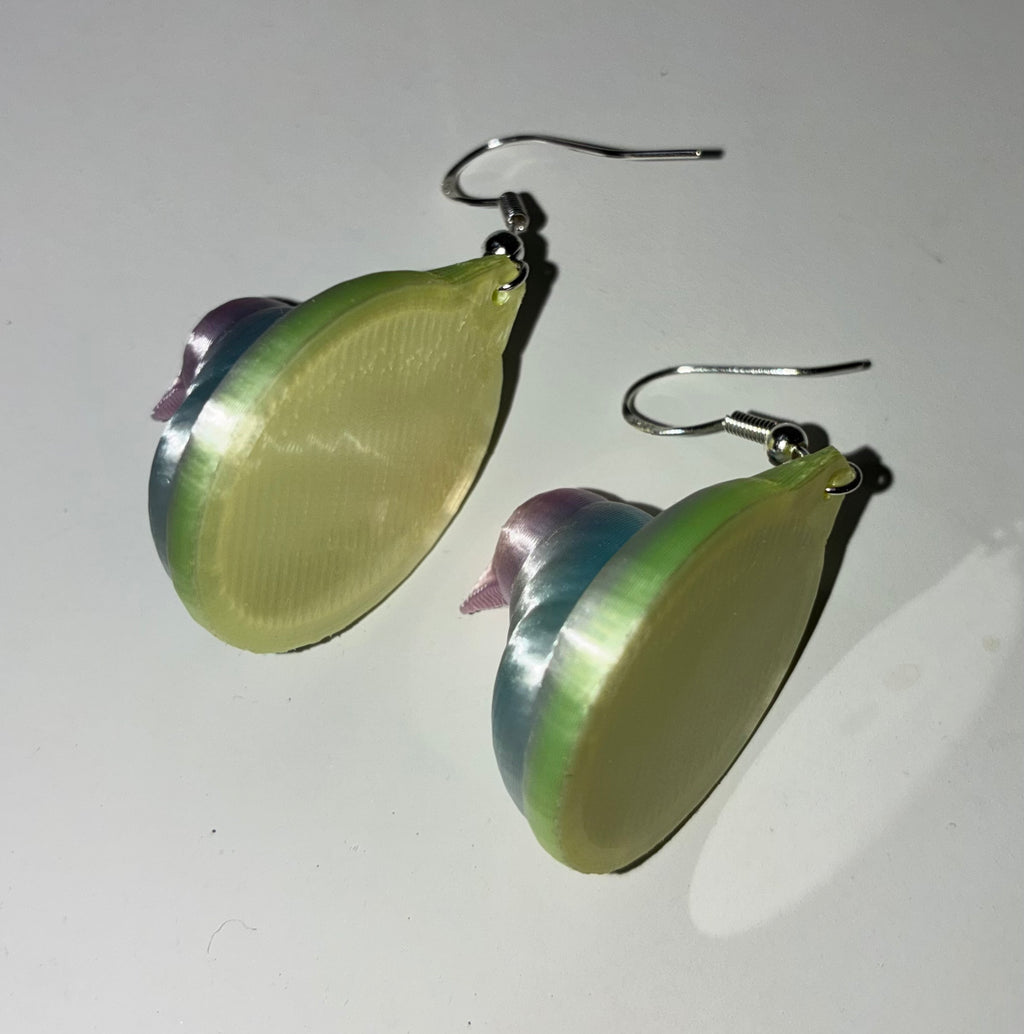 Silk Peep multicolor earrings! 💚💙🩷