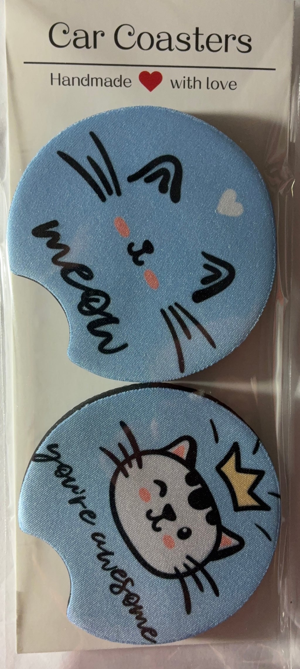 Cartoon cat car coasters ￼