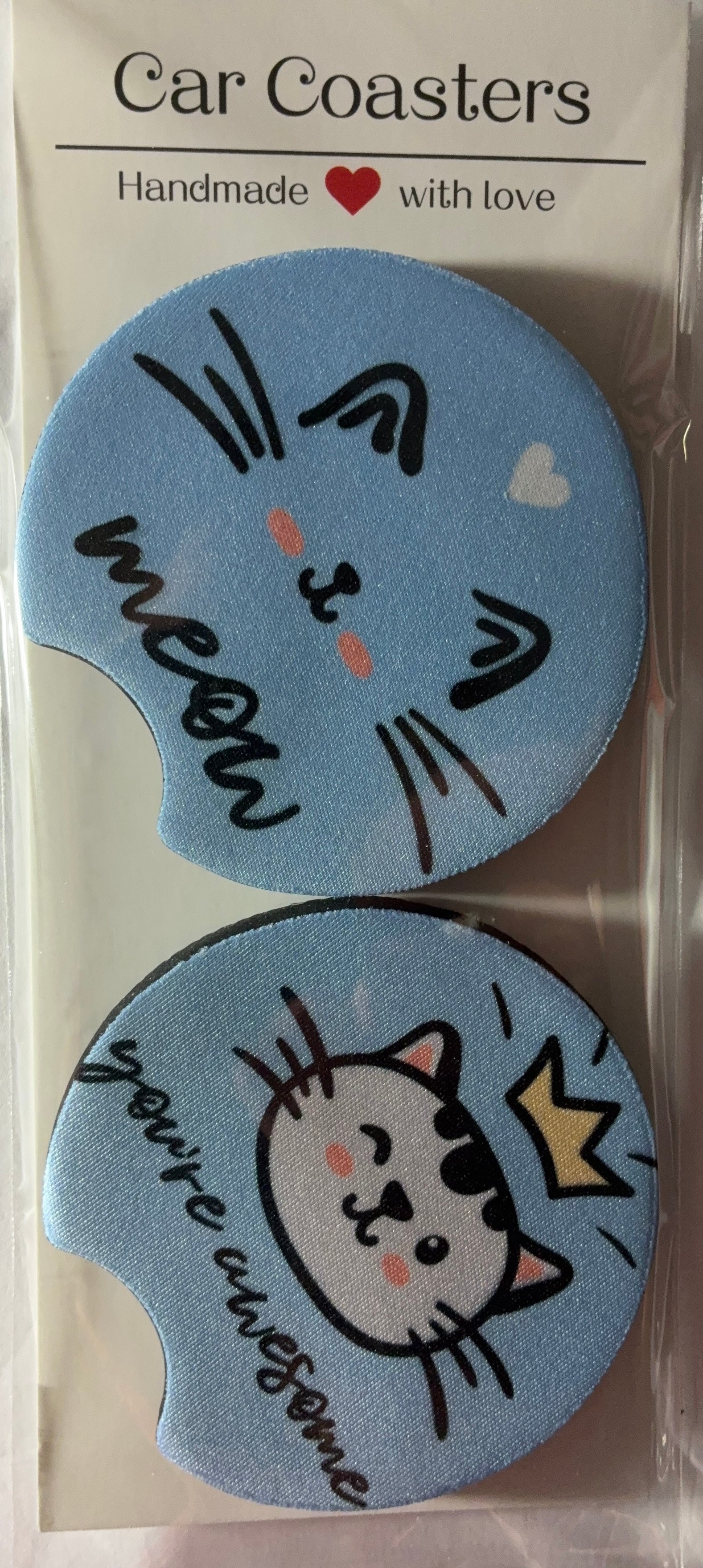 Cartoon cat car coasters ￼