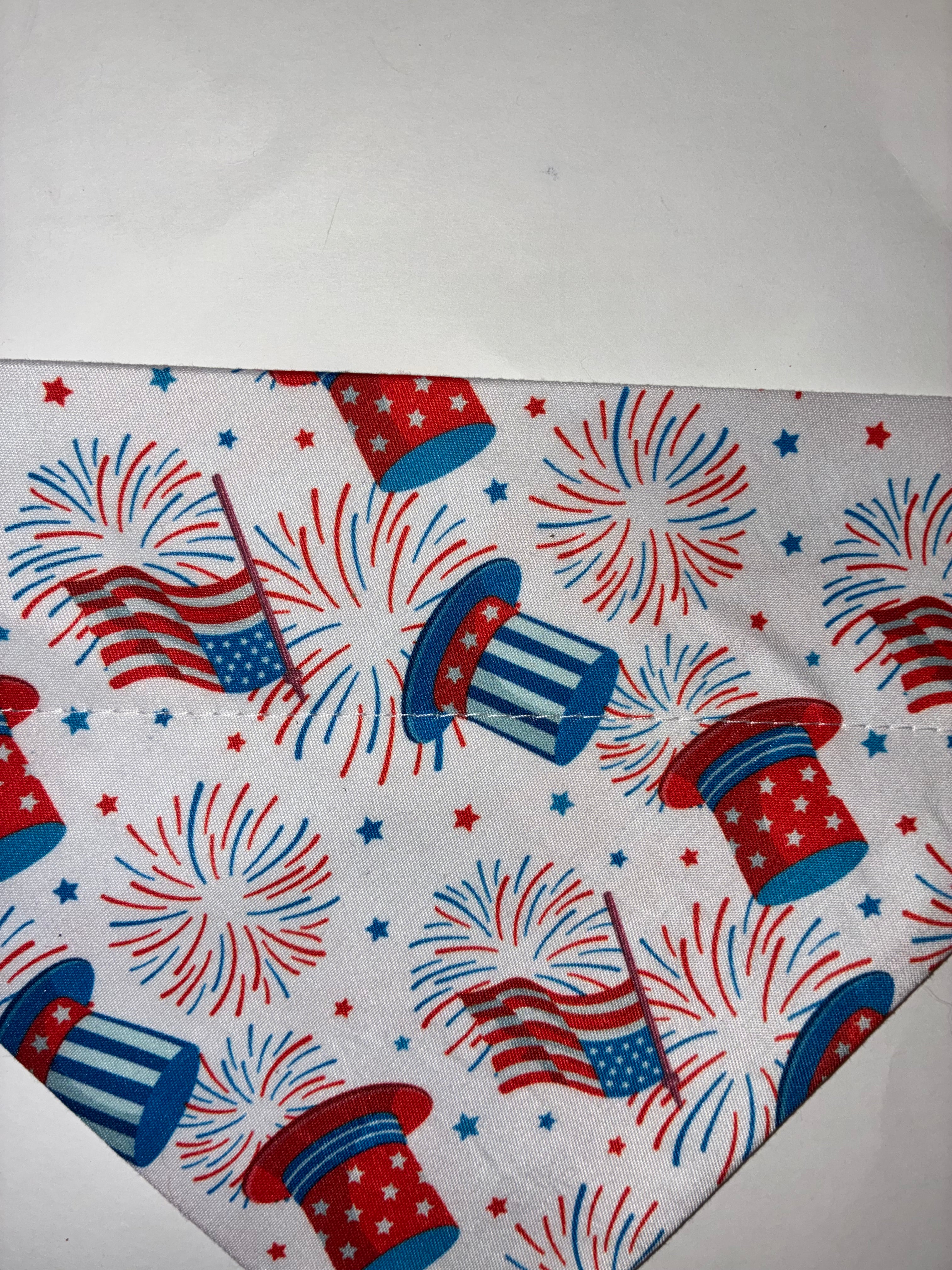 Top Hat and Firework Pet Bandana - Size Medium