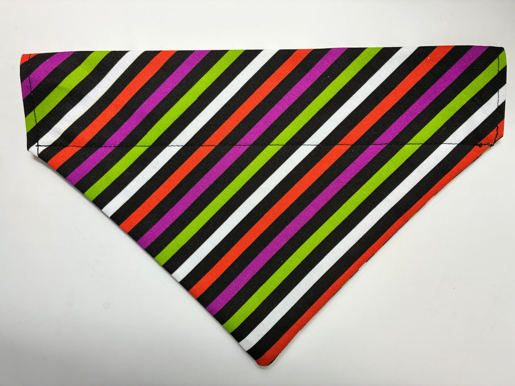 Vertical Stripe Halloween Pet Bandana - Size Medium