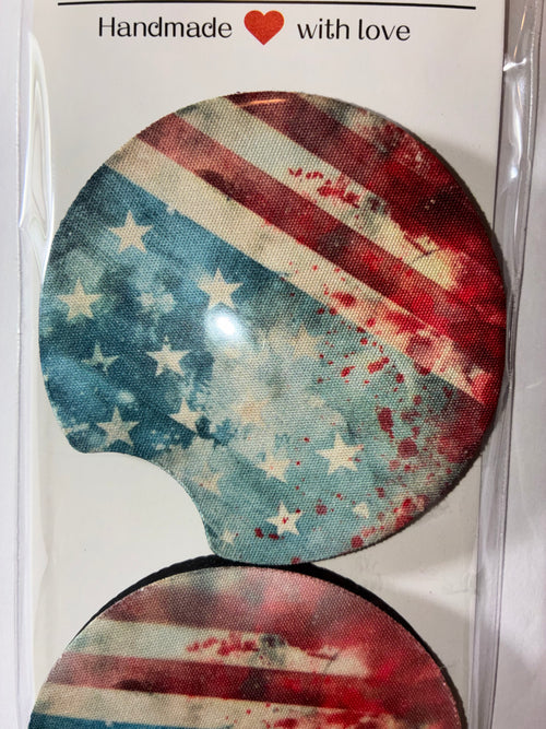 American Flag car coasters