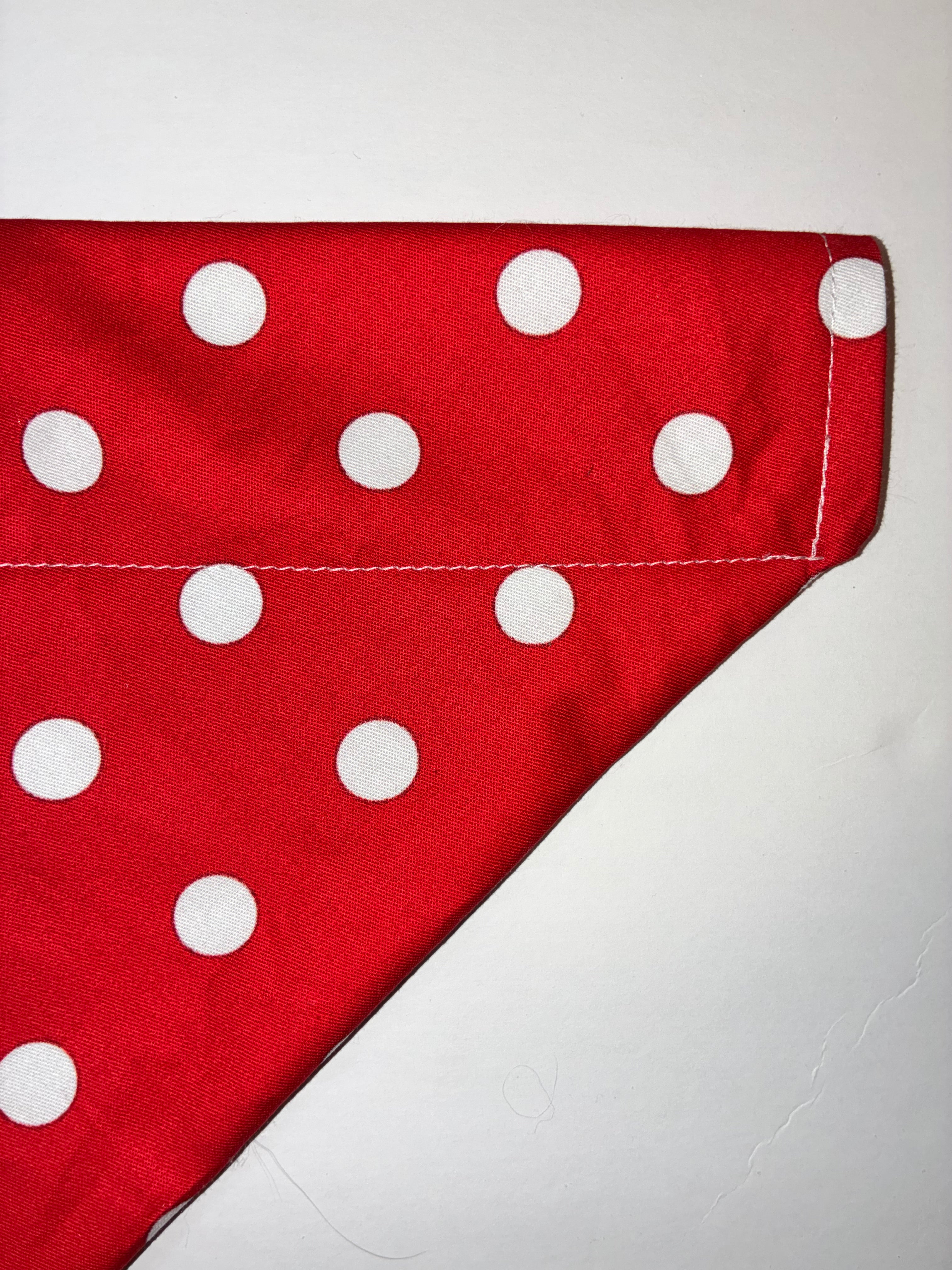 Red Polkadot Pet Bandana￼