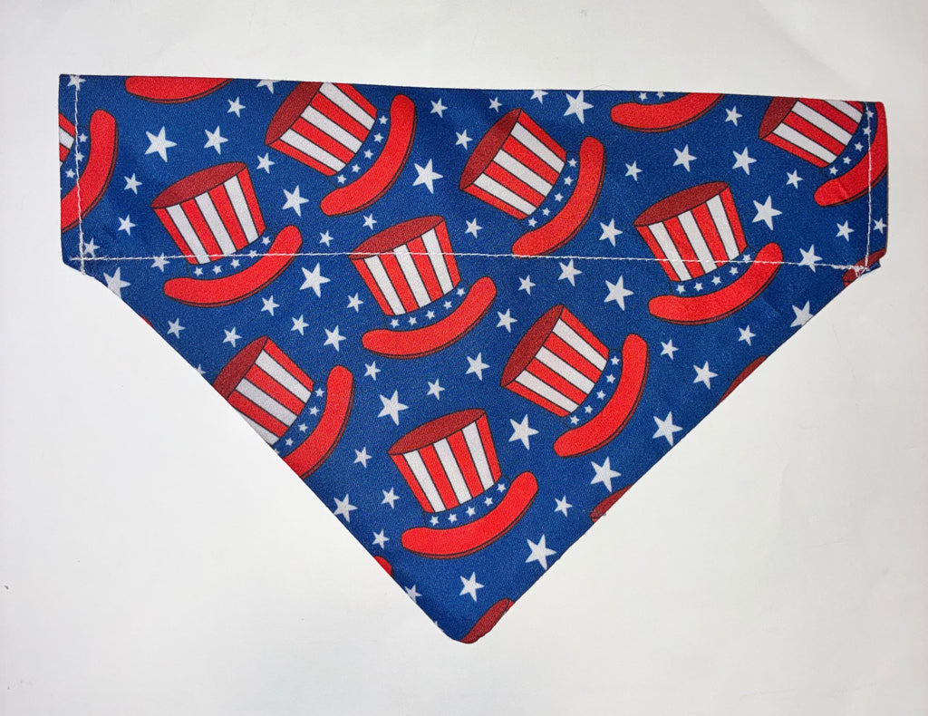 Blue Top Hat Pet Bandana - Size Medium