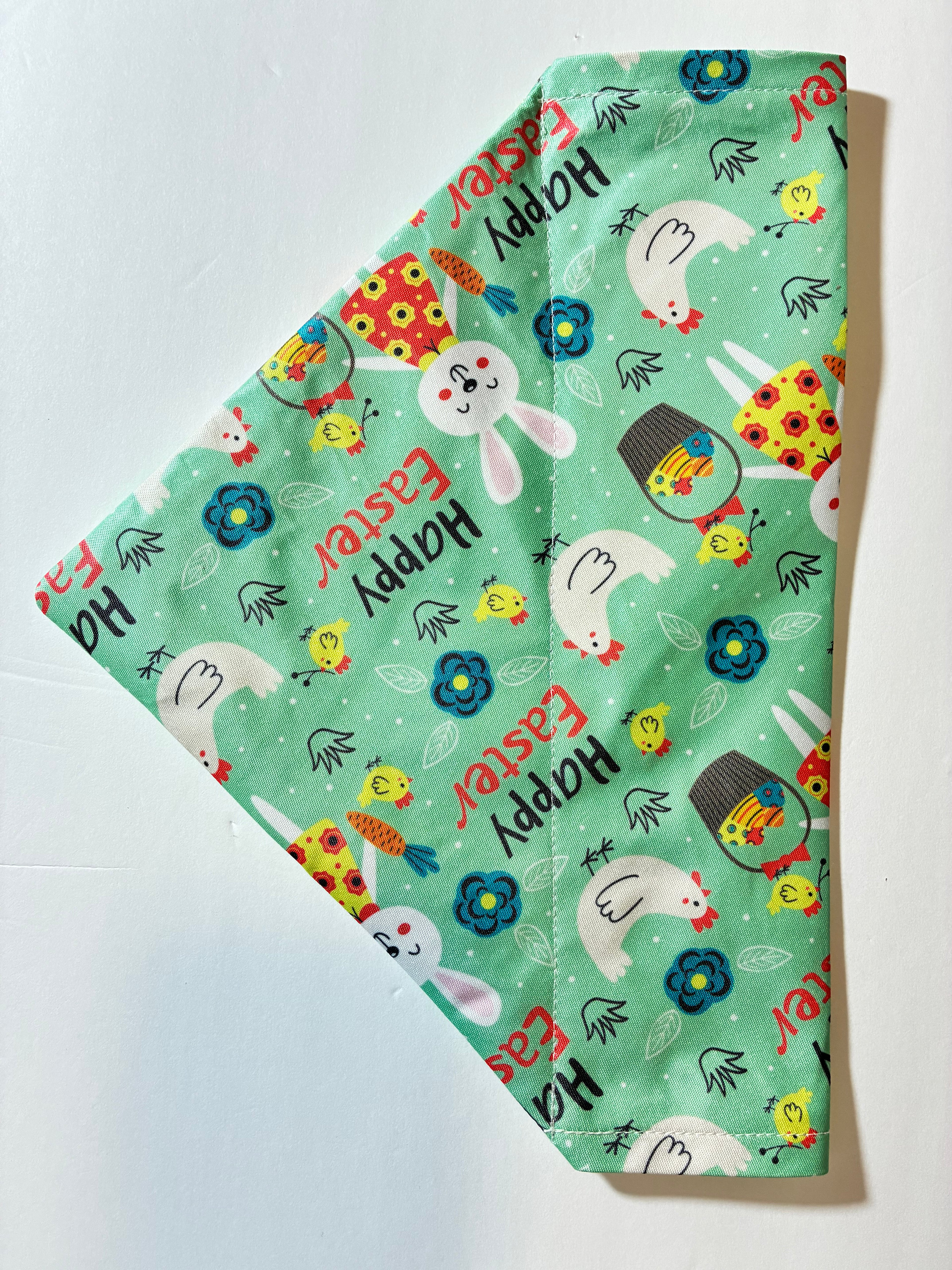 Teal Easter Pet Bandana - Size Large