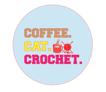 "Coffee. Cat. Crochet." Two-Pack Car Coasters Custom Colors