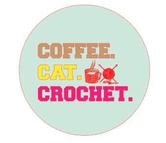 "Coffee. Cat. Crochet." Two-Pack Car Coasters Custom Colors