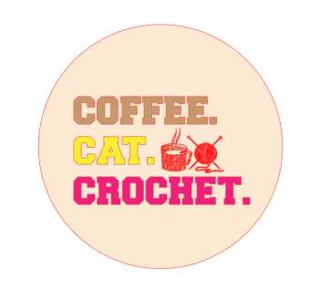 "Coffee. Cat. Crochet." Two-Pack Car Coasters Custom Colors