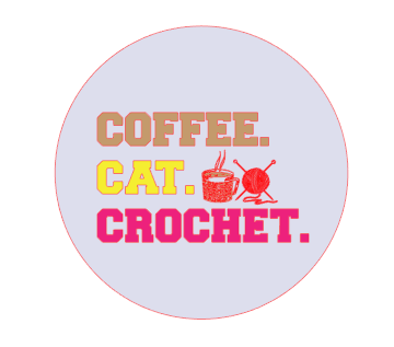"Coffee. Cat. Crochet." Two-Pack Car Coasters Custom Colors