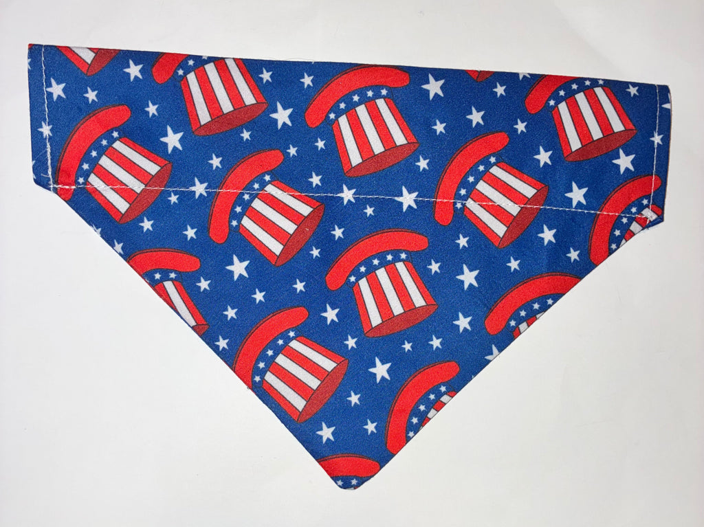 Blue Top Hat Pet Bandana - Size Medium