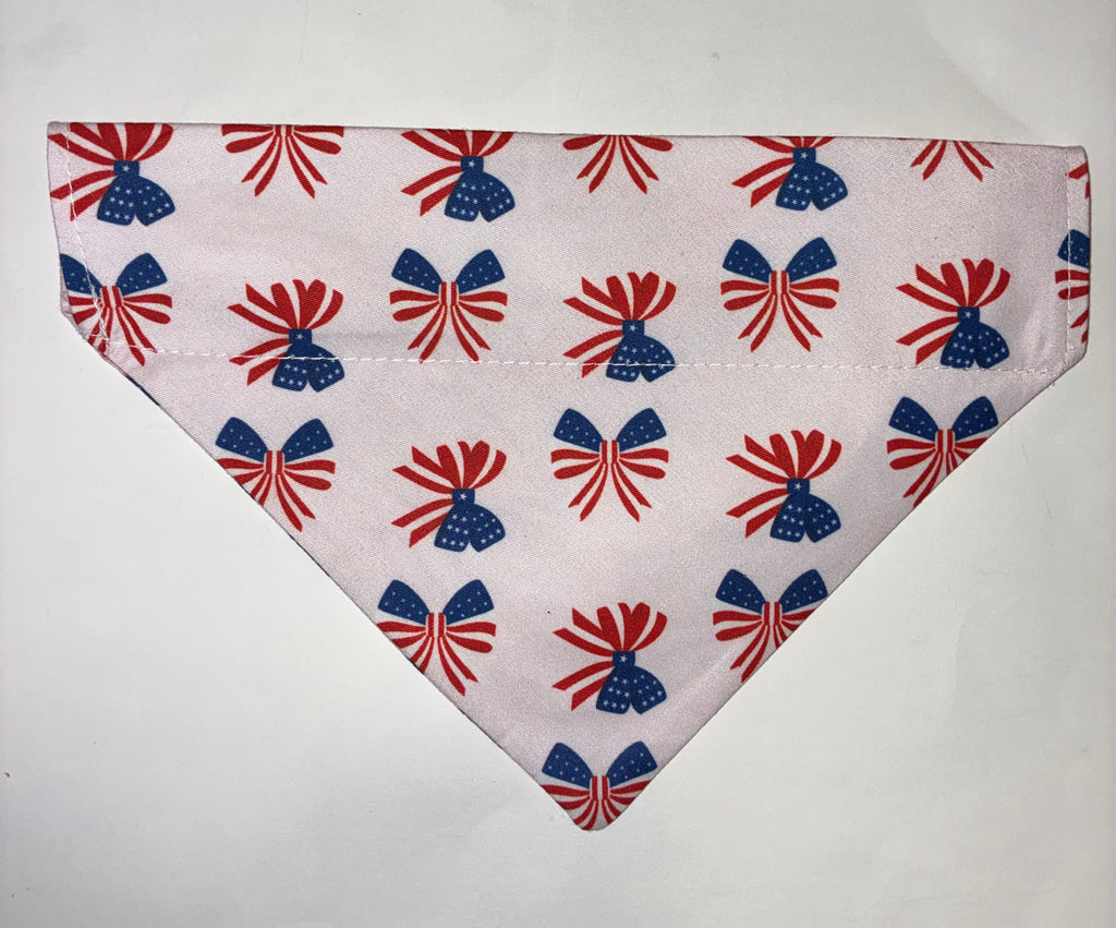 Patriotic Bow Pet Bandana - Size Medium