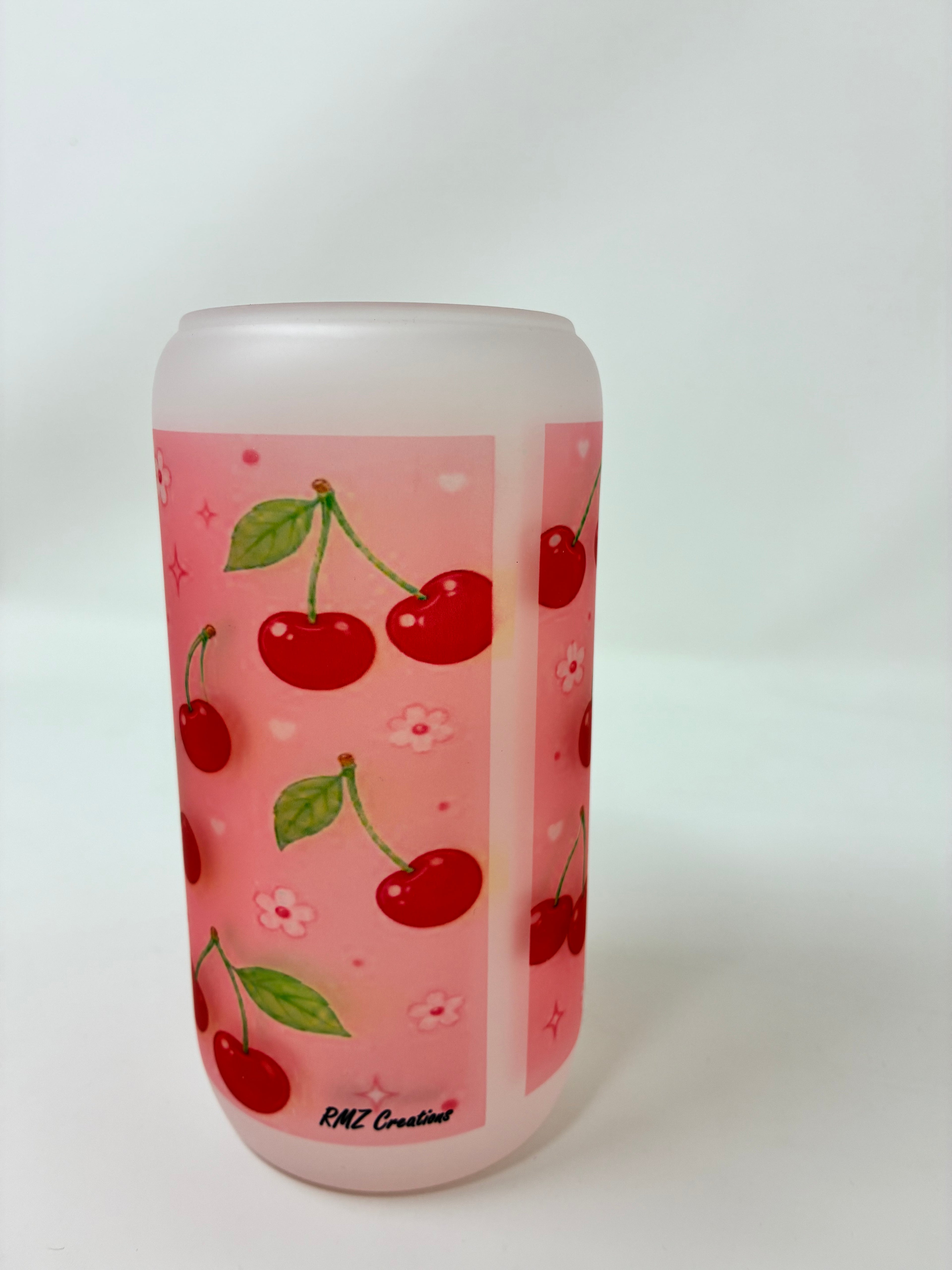 Variety Glass Cups with Bamboo Lid and Straw