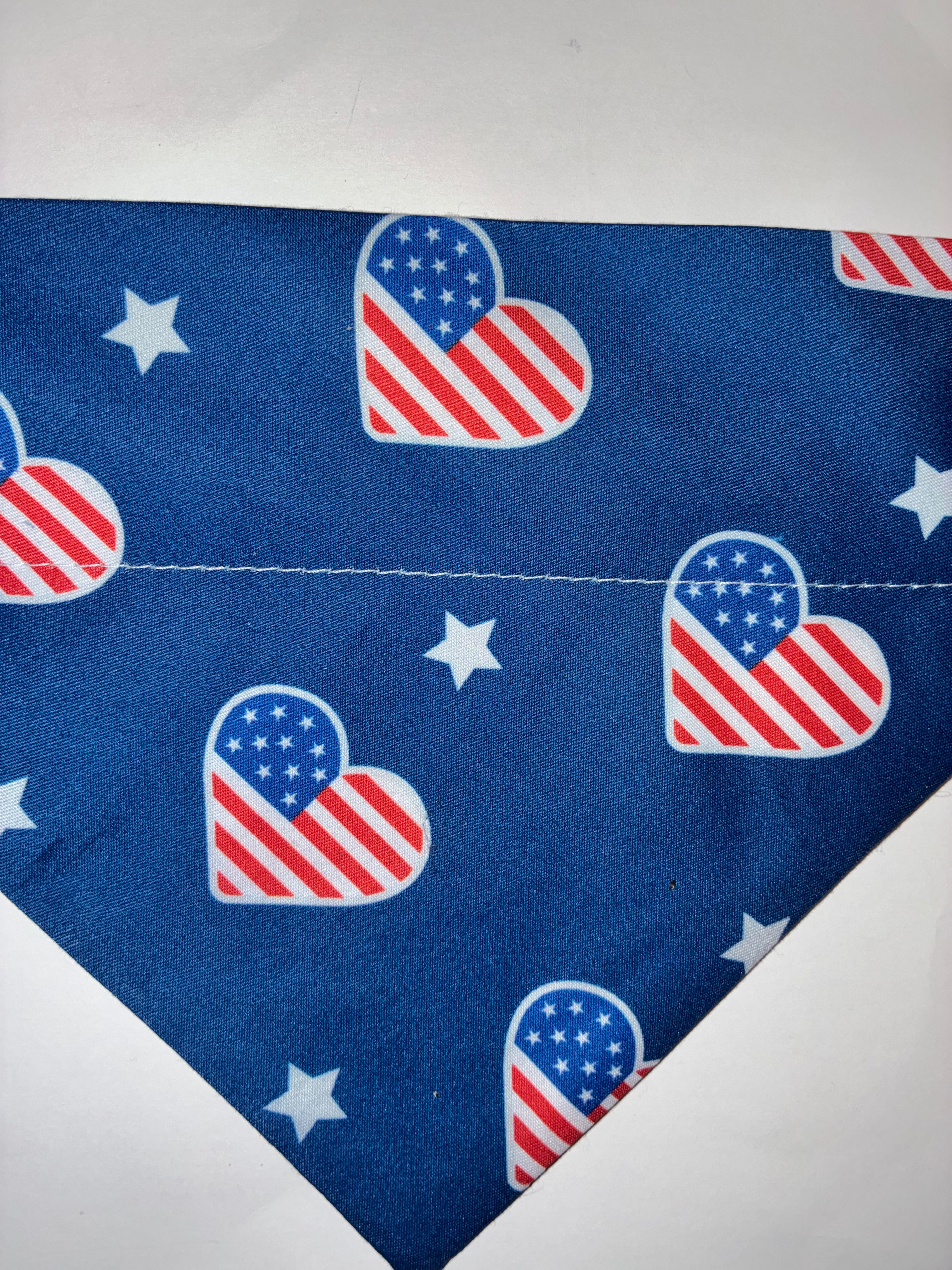 American Flag Hearts Pet Bandana - Size Medium