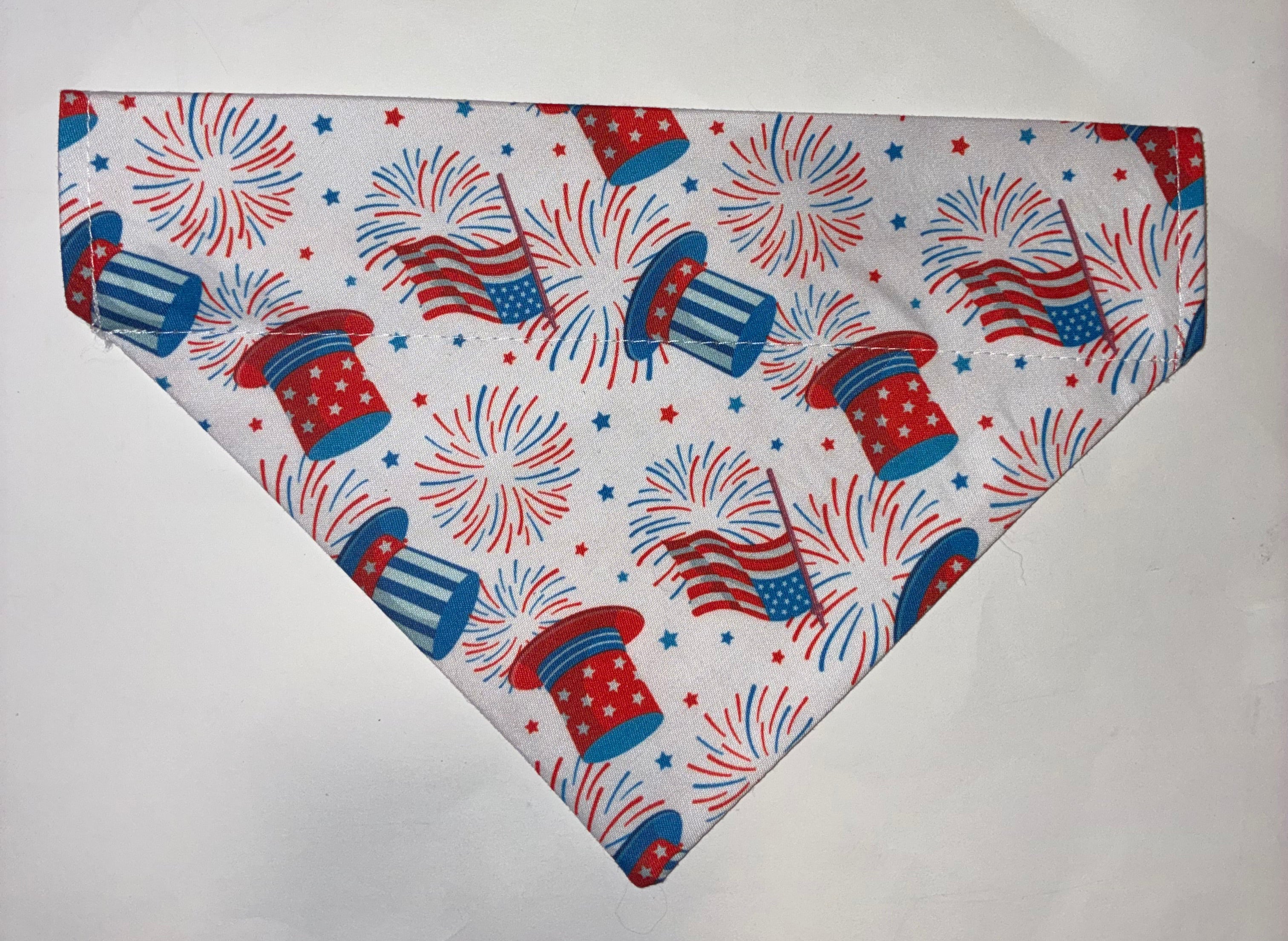 Top Hat and Firework Pet Bandana - Size Medium