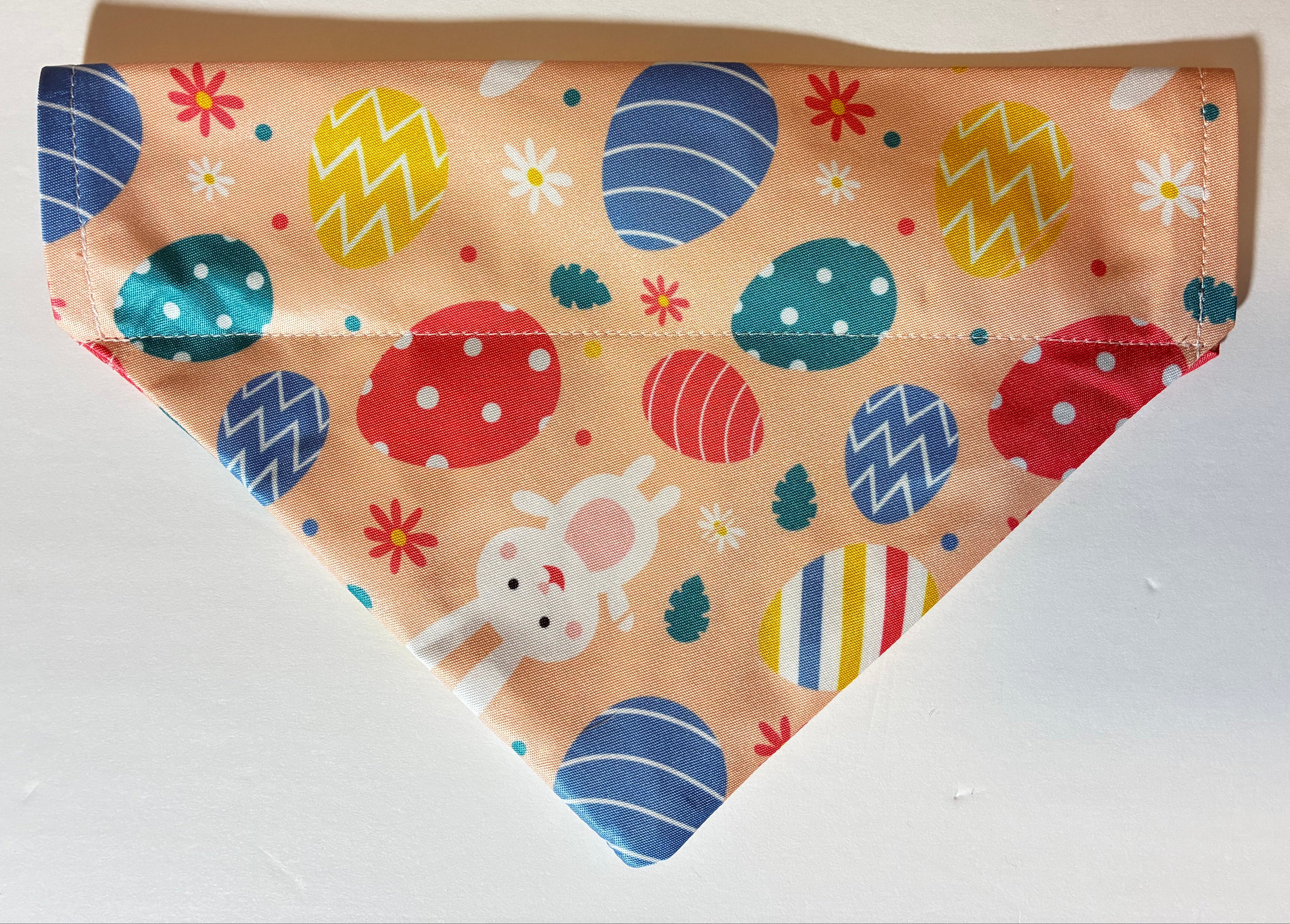 Peach Easter Pet Bandana - Size Medium