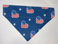 American Flag Hearts Pet Bandana - Size Medium