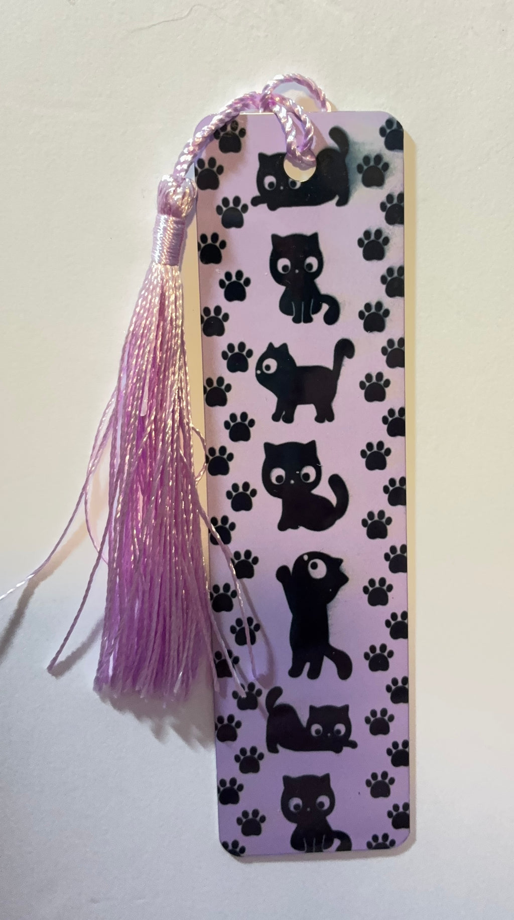 Black Cat, Purple Background Bookmark