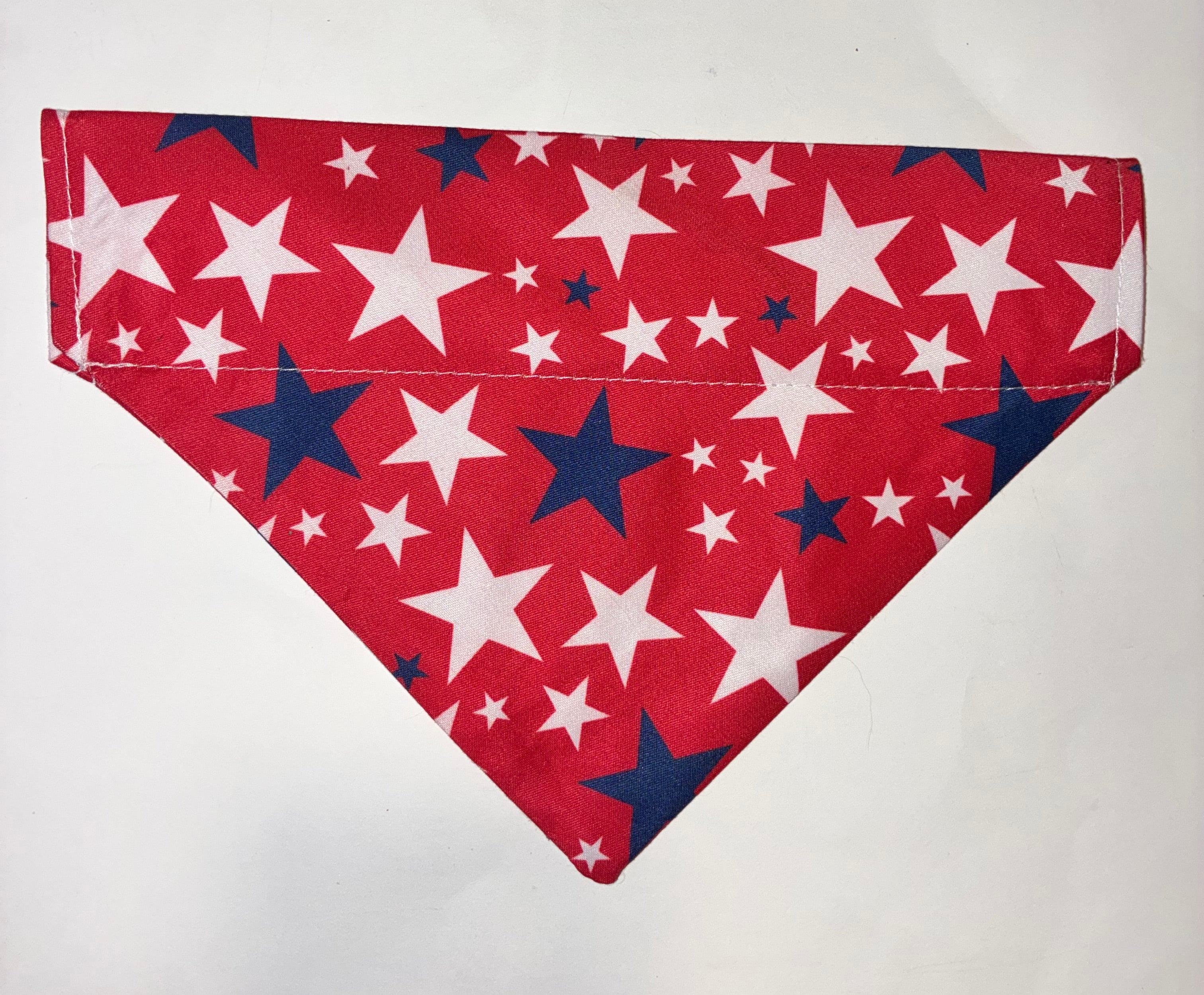 Red with Stars Pet Bandana - Size Medium
