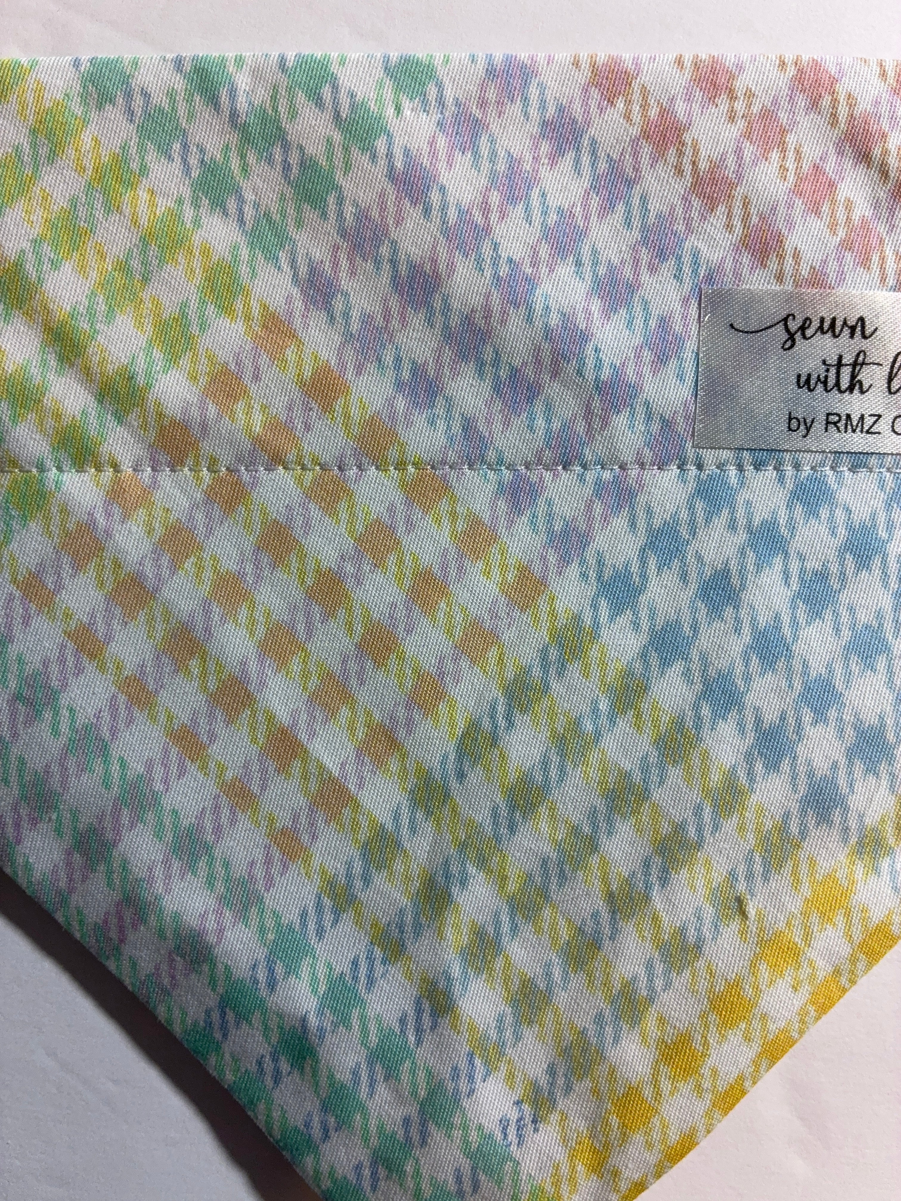 Plaid Easter Pet Bandana - Size Medium