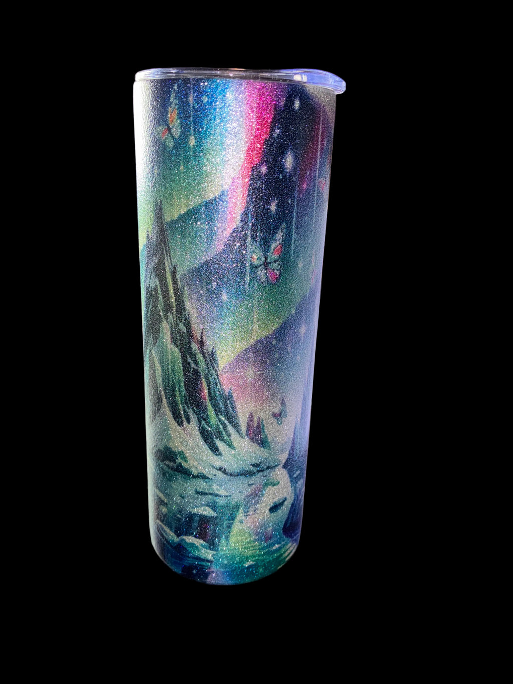 Colorful Mountain Glitter Tumbler