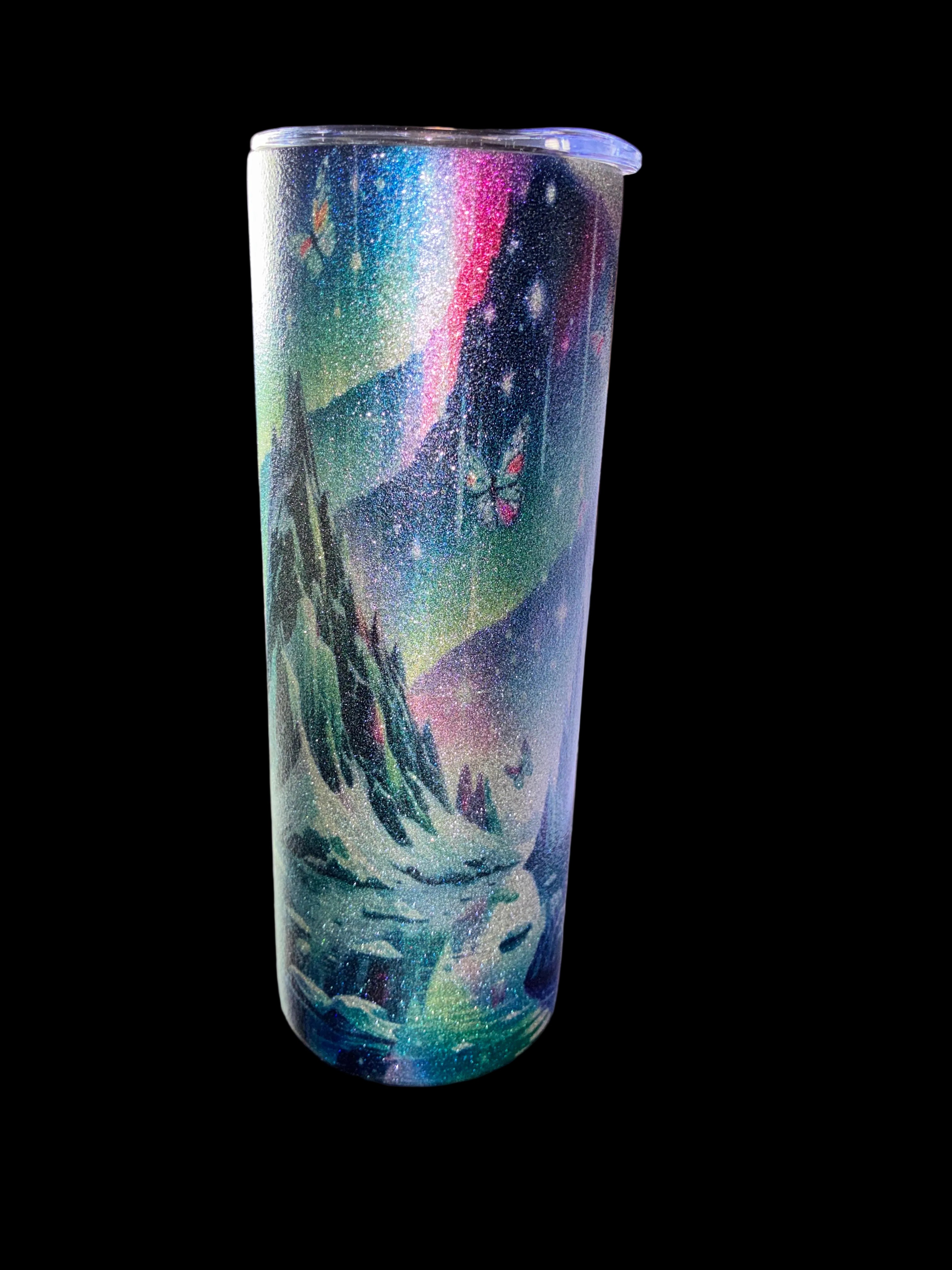 Colorful Mountain Glitter Tumbler
