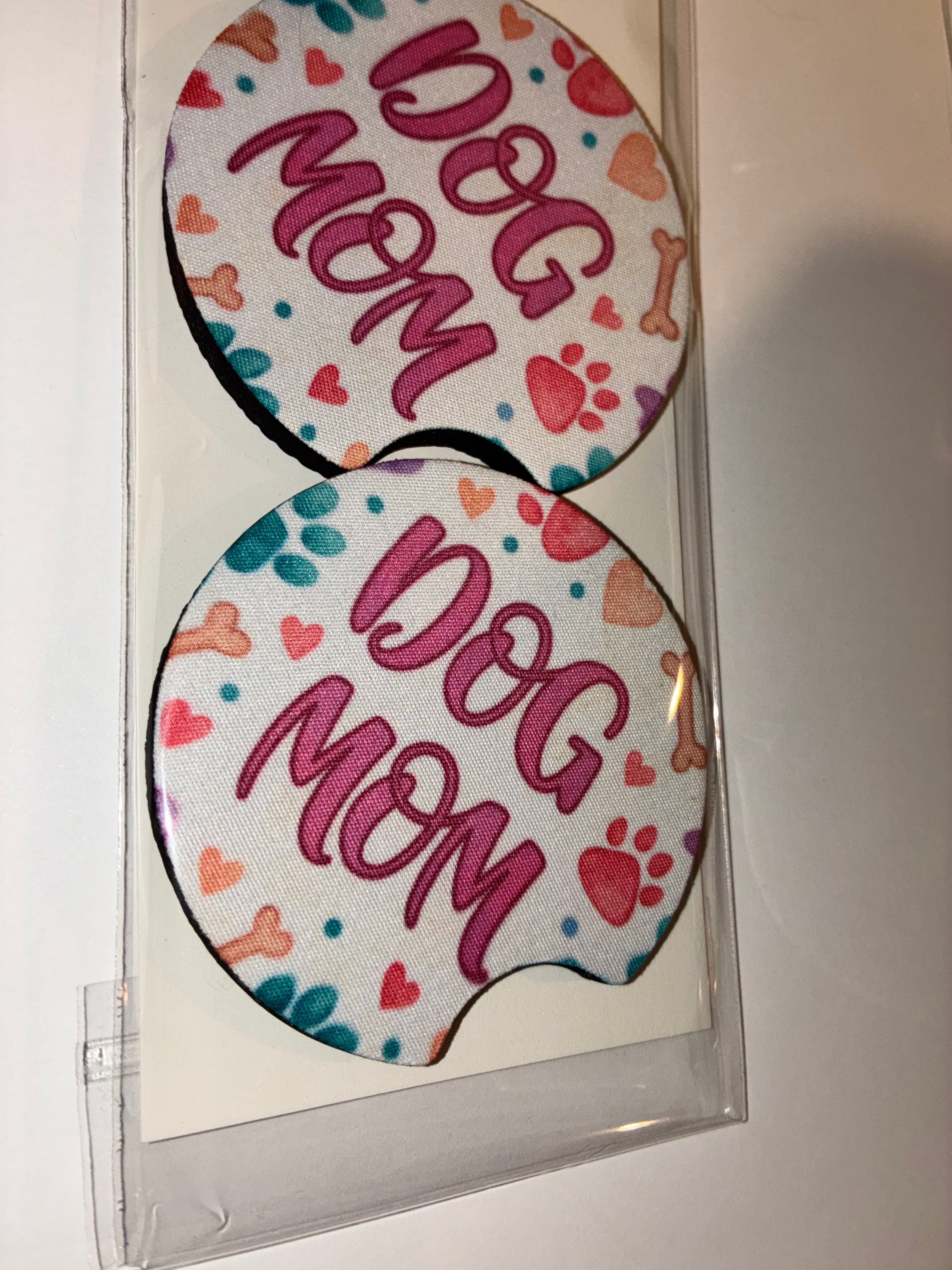 Dog mom car coasters
